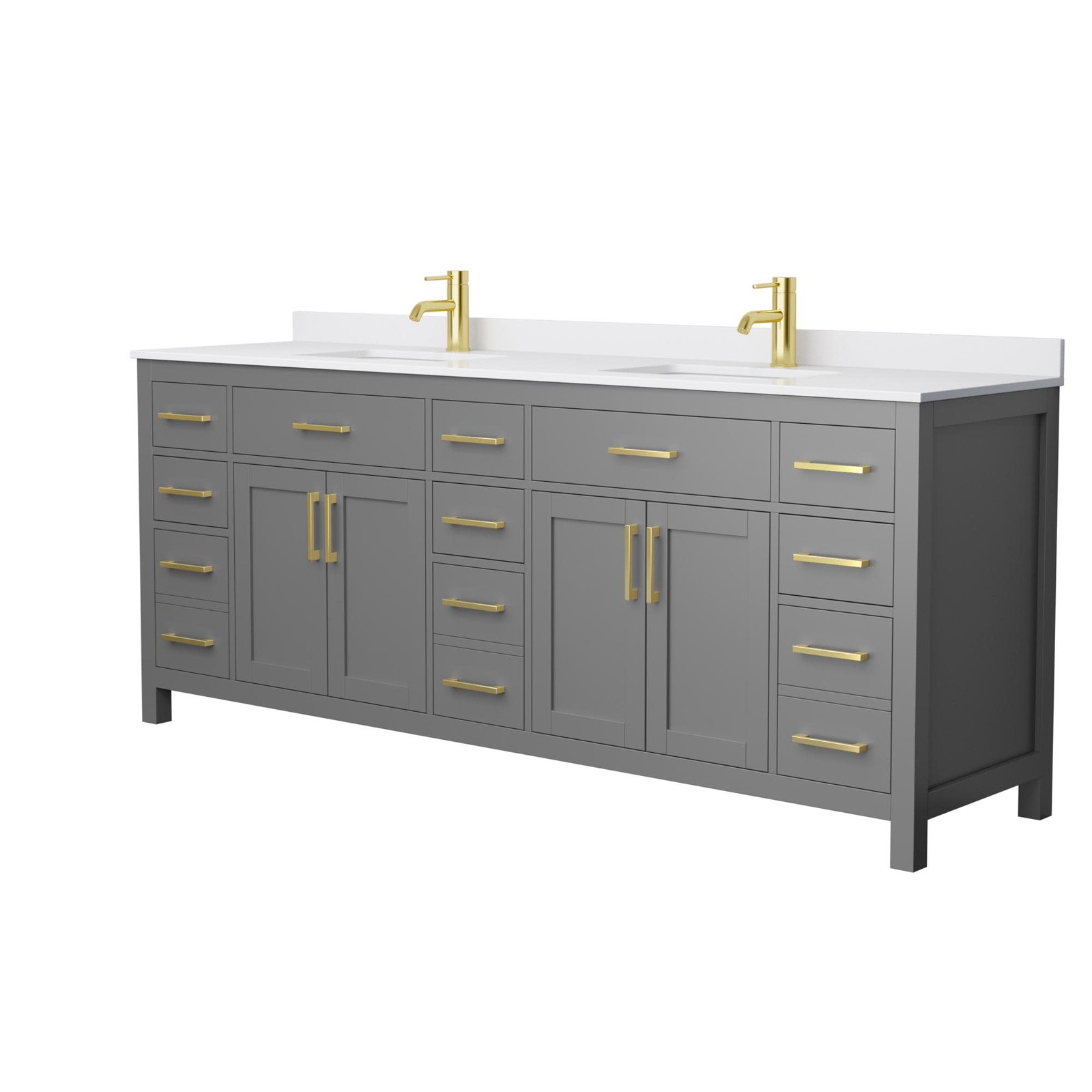 Wyndham Collection WCG242484D-UNSMXX Beckett 84″ – Dark Blue / Carrara Cultured