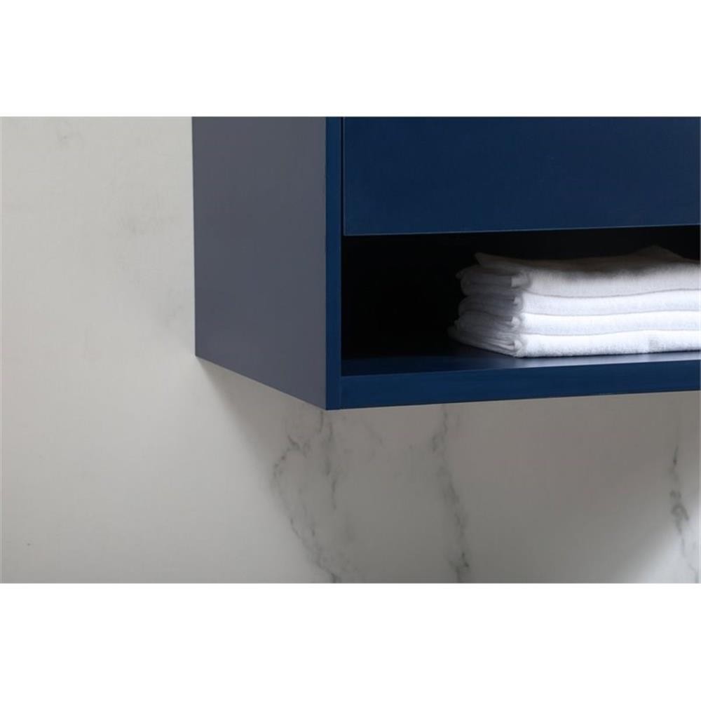 Elegant Decor Roman 36″ Aluminum Alloy MDF Single Bathroom Vanity in Blue