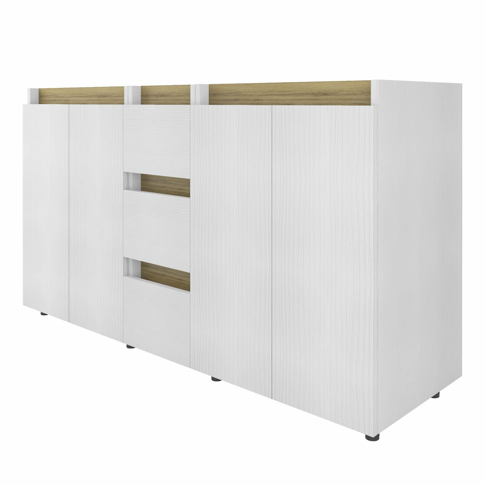 Tennesse 60″ Vanity Base Cabinet | Roucke White Wood | 60 X 33,5 X 21,5 In