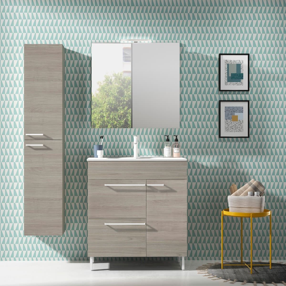 WS Bath Collections Elegance 80 Set Elegance 31-1/2″ – Glossy Anthracite