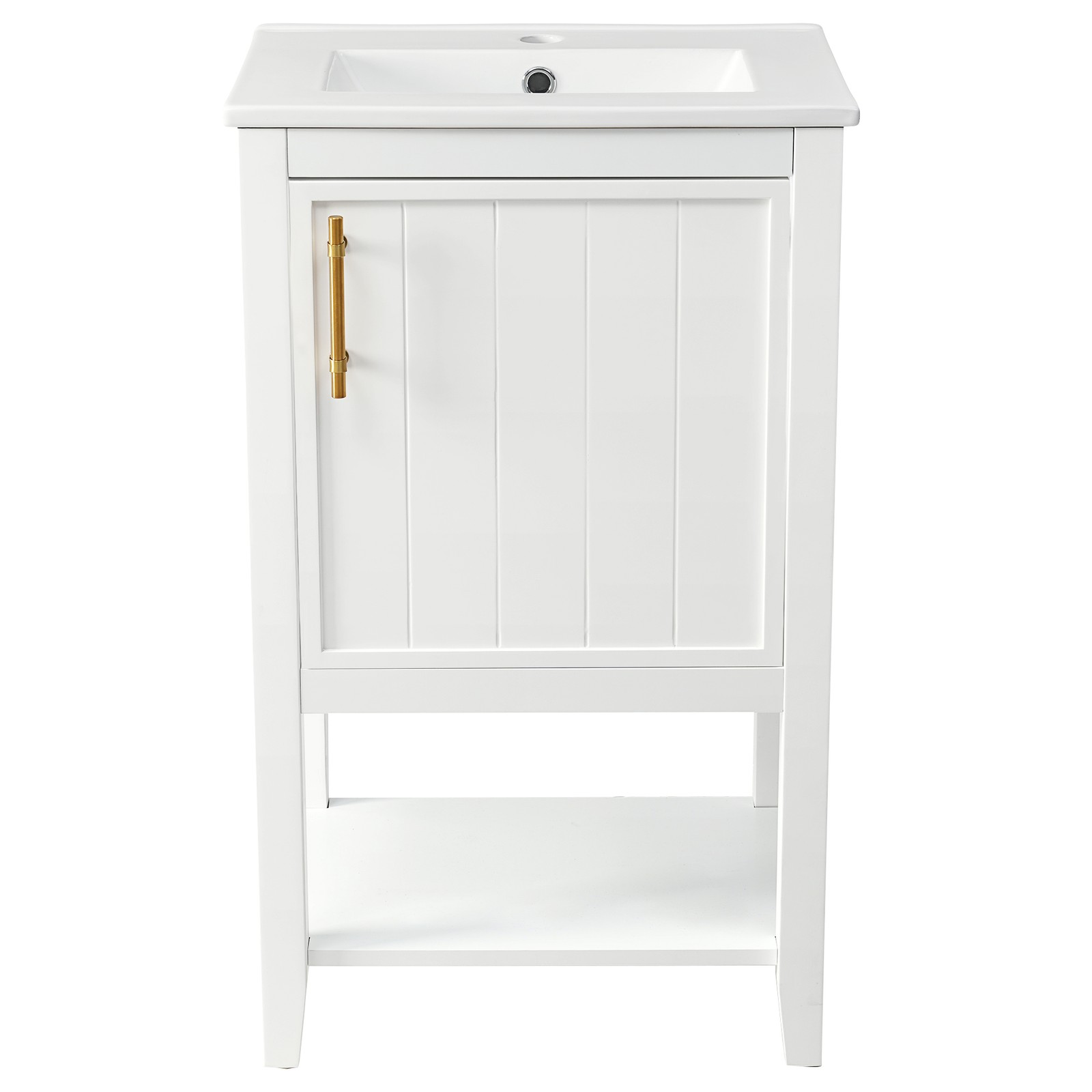 20″ Bathroom Vanity with Sink, Cabinet, Soft Close Door, White