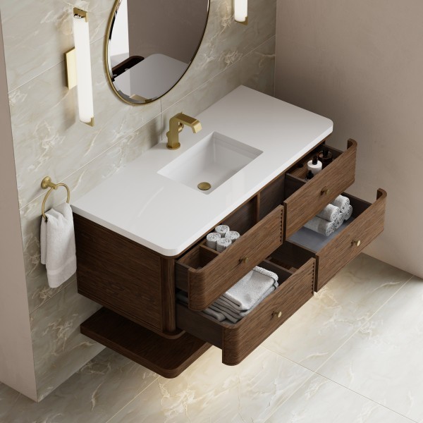 48″ James Martin Allamari D640-V48-SBL-3WZ Vanity Cabinet Zeus Silestone Top