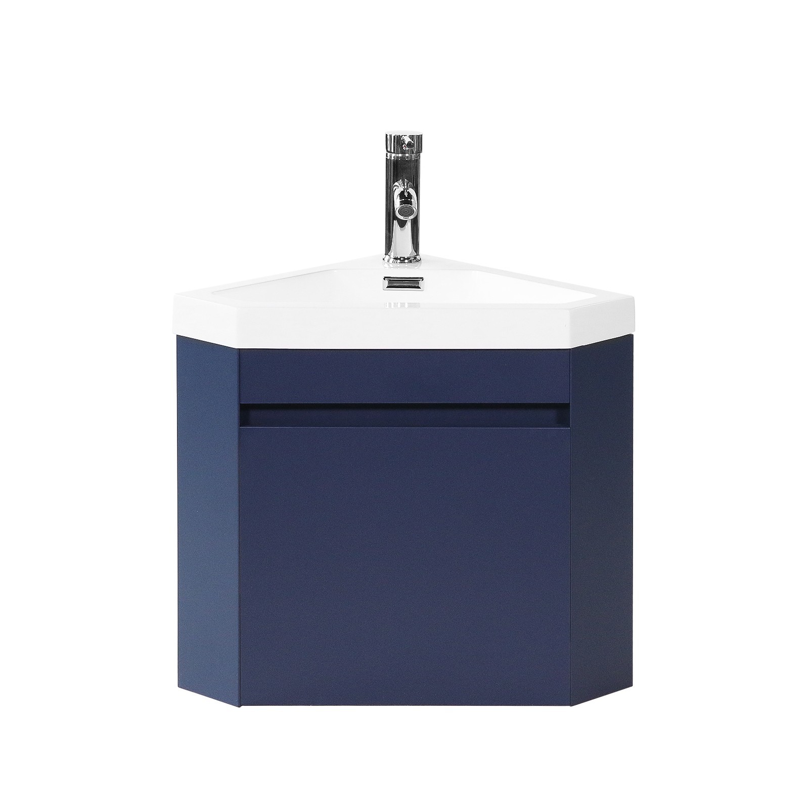 Corner Wall Mounted Bathroom Vanity Floating Cabinet w/Sink for Small Bathroom