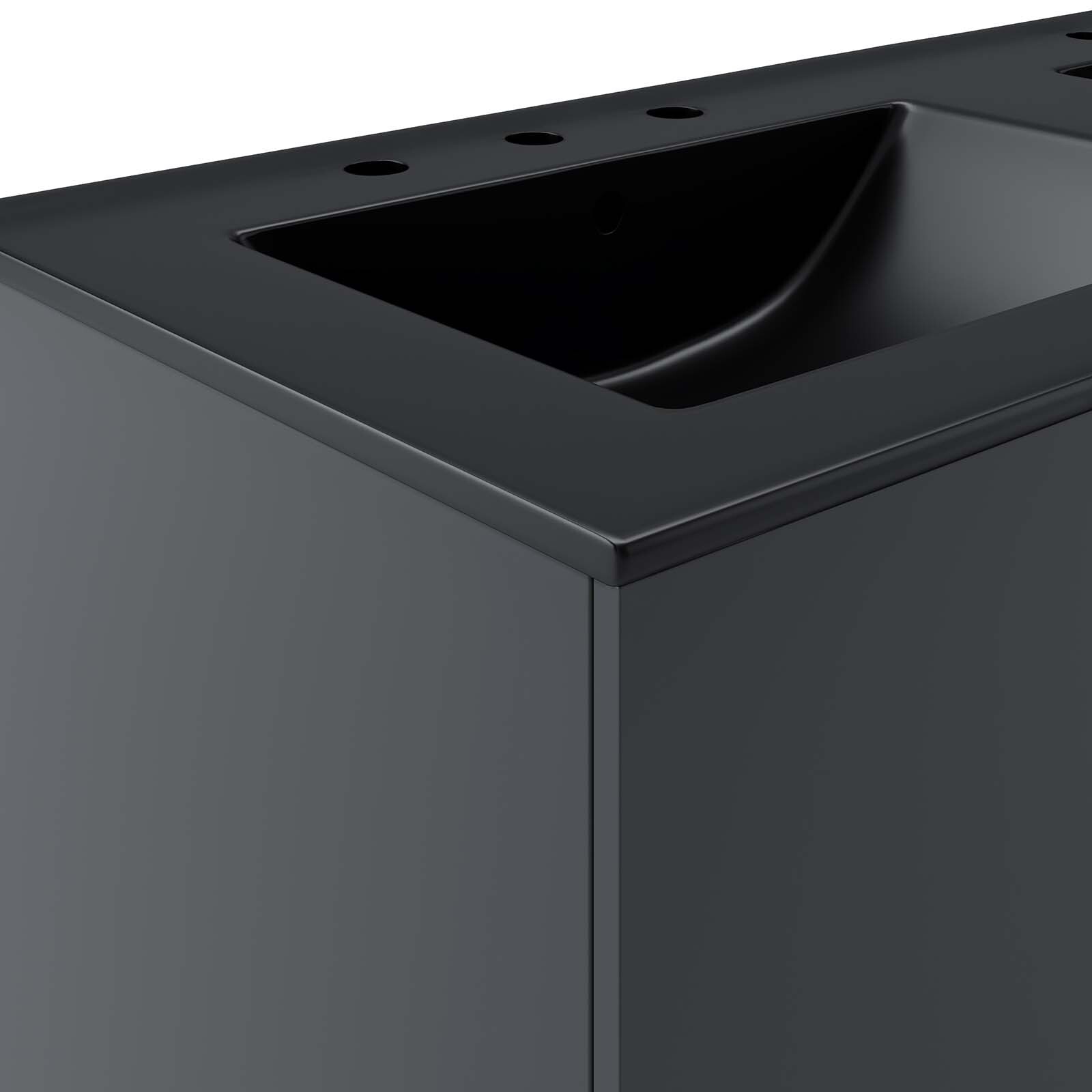 Modway Vitality 48″ Double Sink Bathroom Vanity in Gray Black