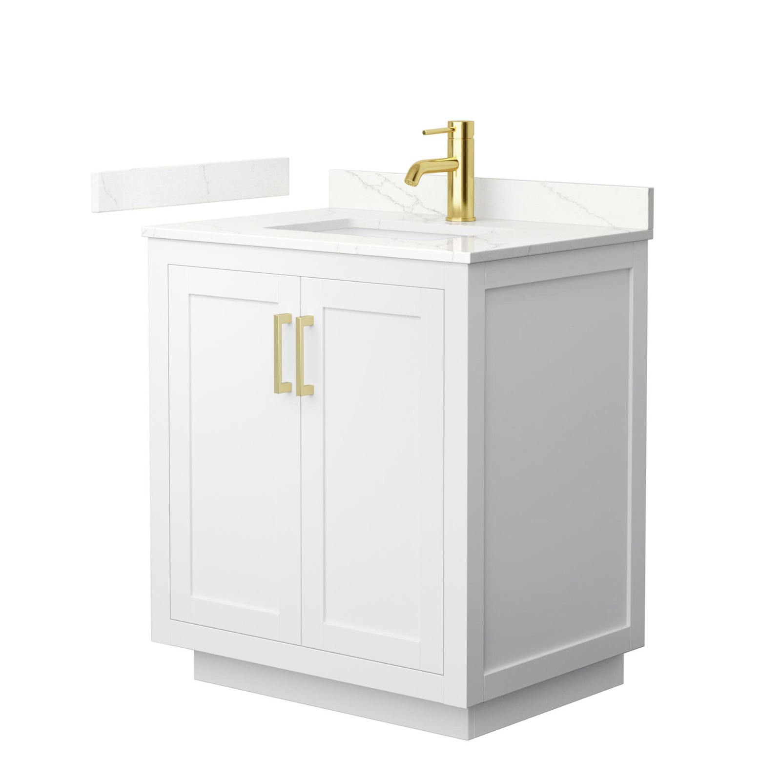 Wyndham Collection WCF292930S-QTZ-UNSMXX Miranda 30″ – Dark Gray / White Quartz