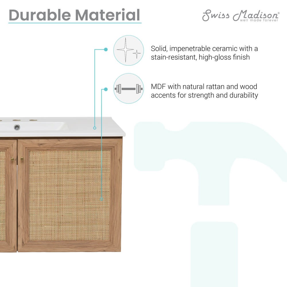 Swiss Madison SM-BV667-3 Classe 36″ – Golden Oak / White