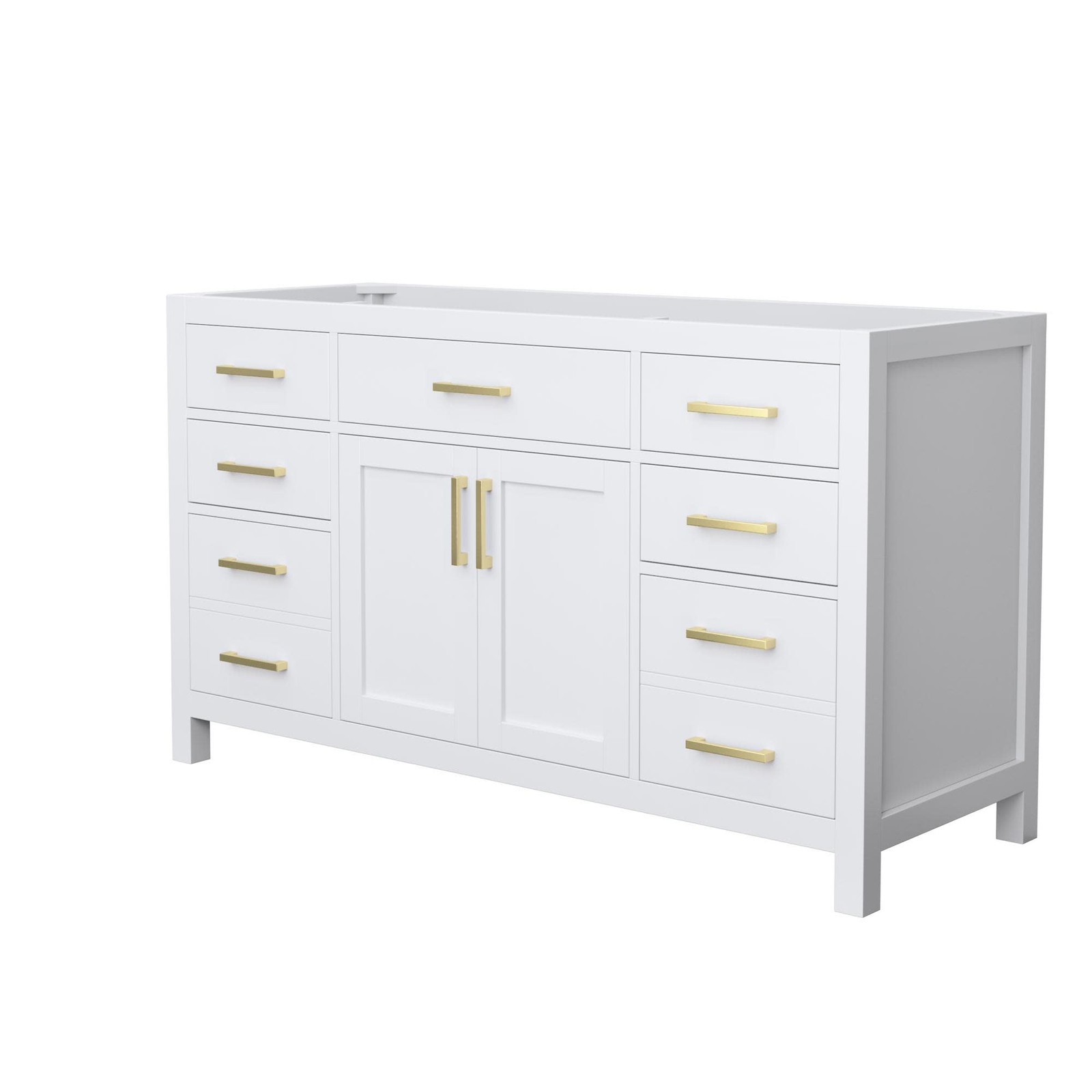 Wyndham Collection WCG242460S-CX-MXX Beckett 59″ Single – White / Brushed Gold