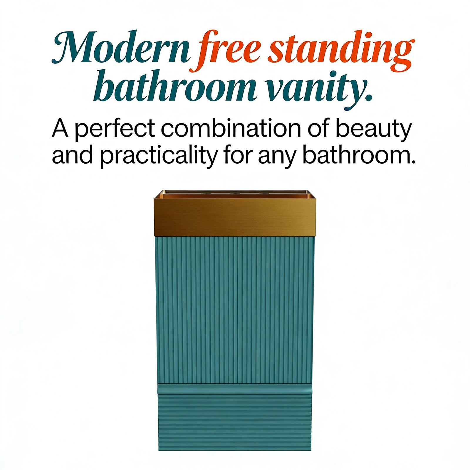 Bathroom Vanity with Sink Removable Design with Handle Features 3 Faucet Holes