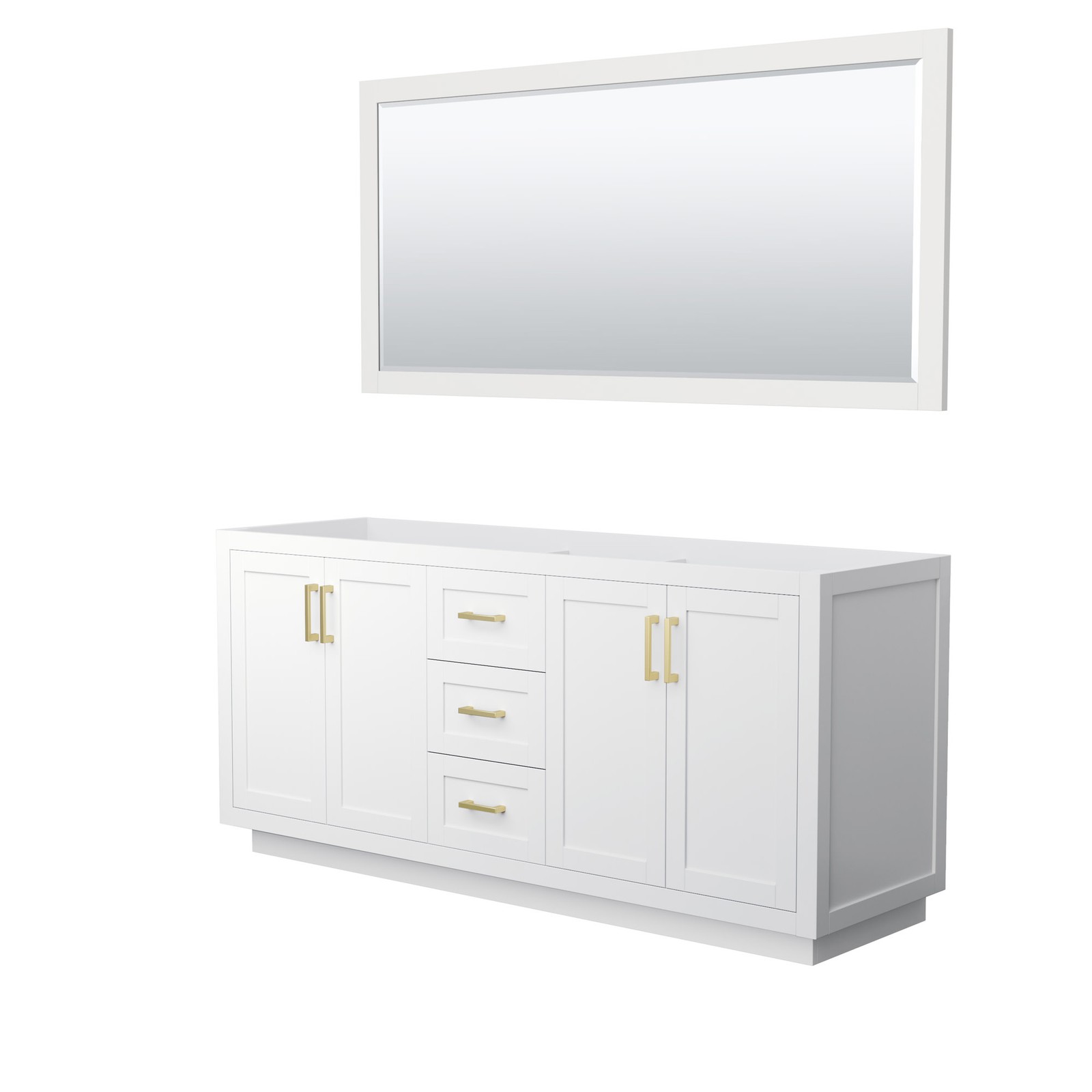 Wyndham Collection WCF2929-72D-CX-M70 Miranda 71″ Double – White / Brushed Gold