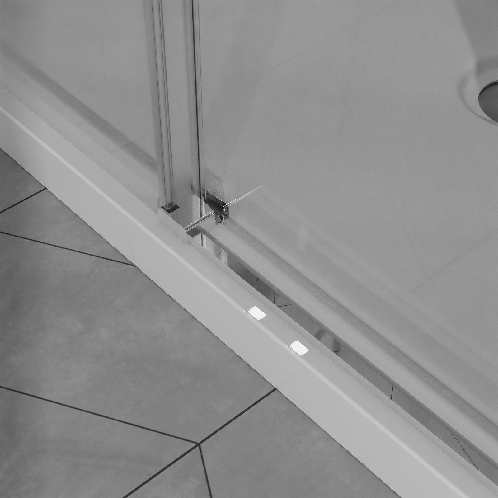 48″x72″ Frameless Sliding Shower Door Combo w/ 48″x32″ White Acrylic Shower Base