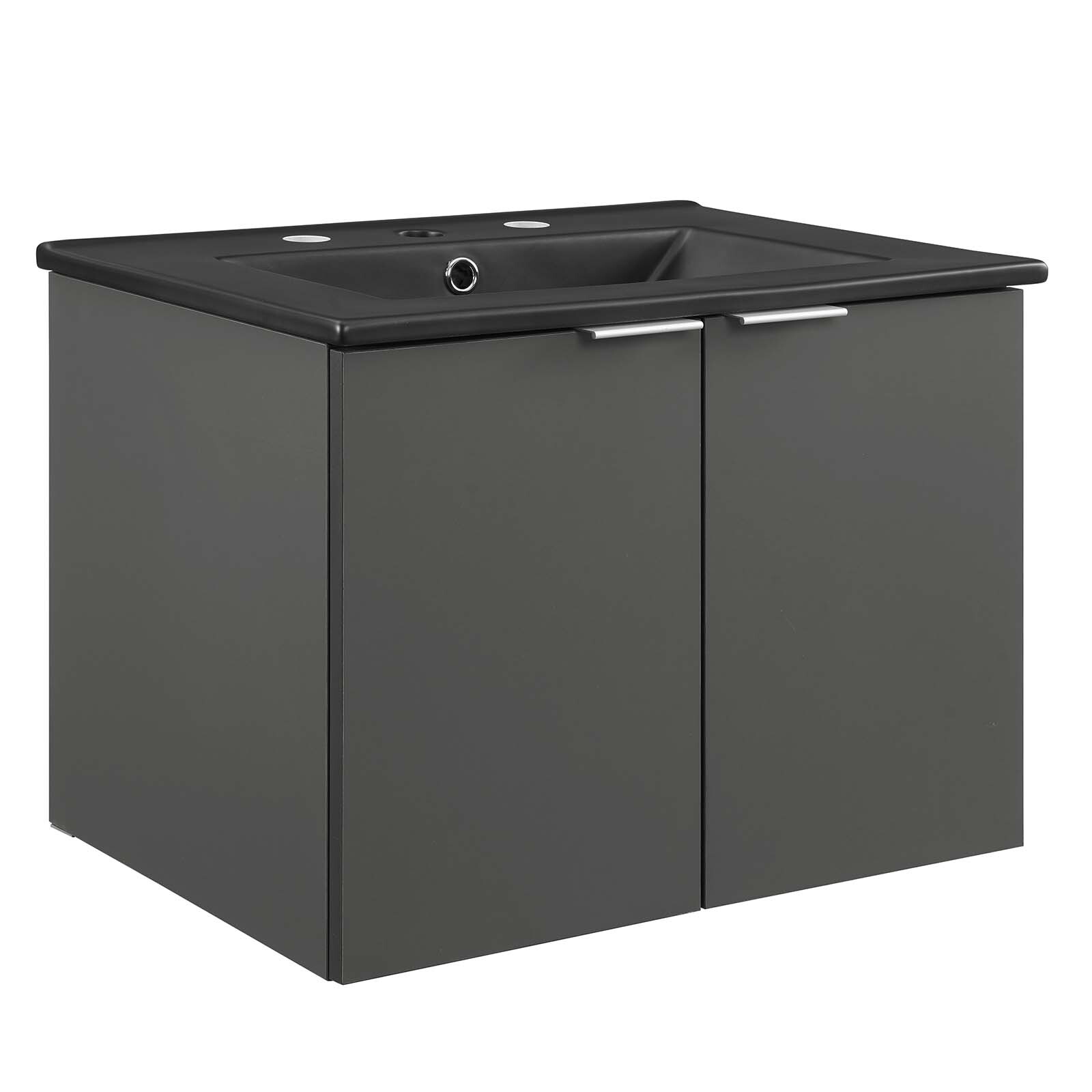 Modway Maybelle 24″ Wall-Mount Bathroom Vanity In Gray Black
