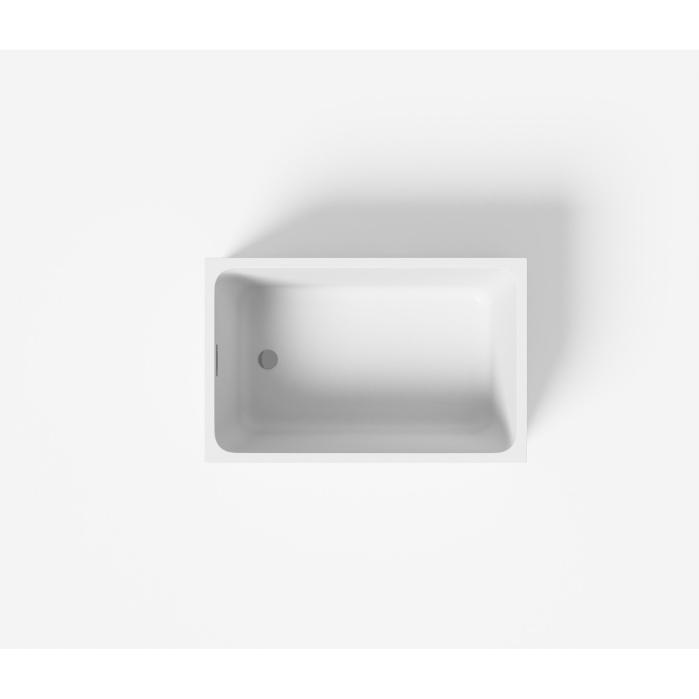 White Rectangular 47×28-inch Acrylic Soaking Tub, Chrome Drain, Easy Clean