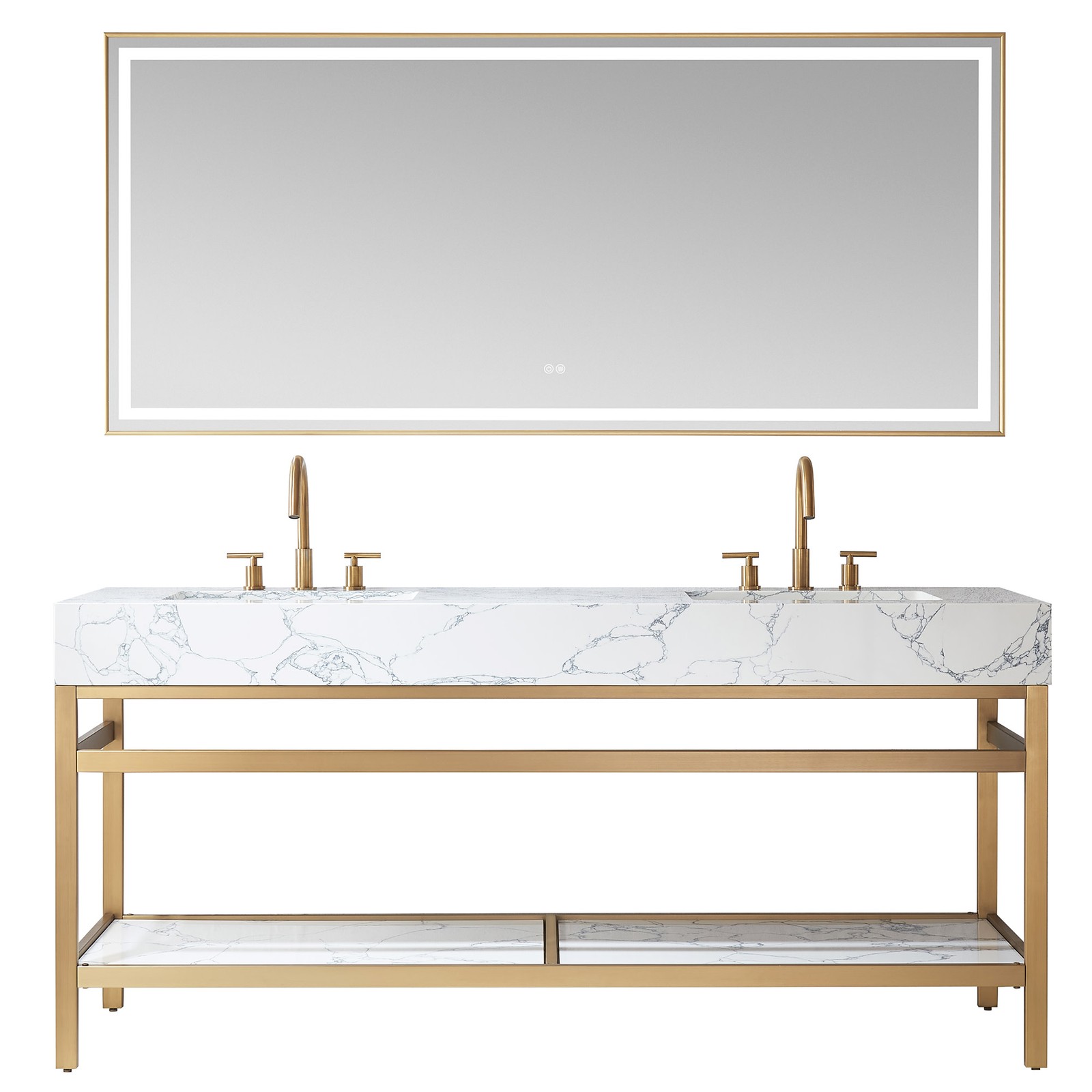 Miseno MV-702772M Ecija 72″ – Brushed Gold / Pandora White