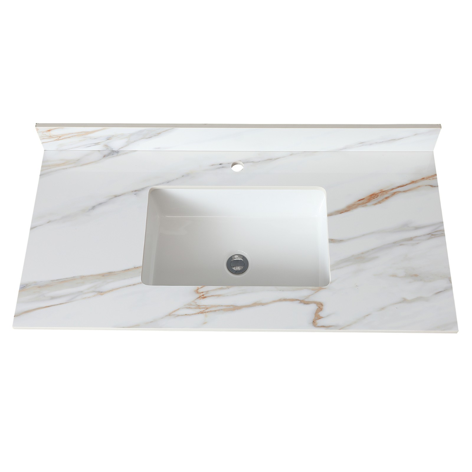 43″ Marble Vanity Top with Undermount Sink & Backsplash Carrara White