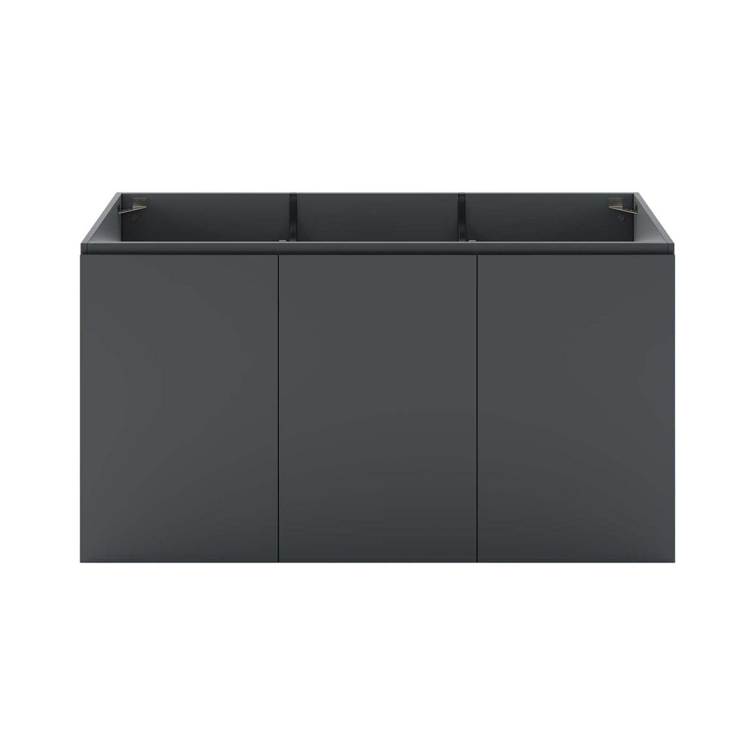 Modway Vitality 47″ Particleboard Melamine Wall-Mount Bathroom Vanity in Gray