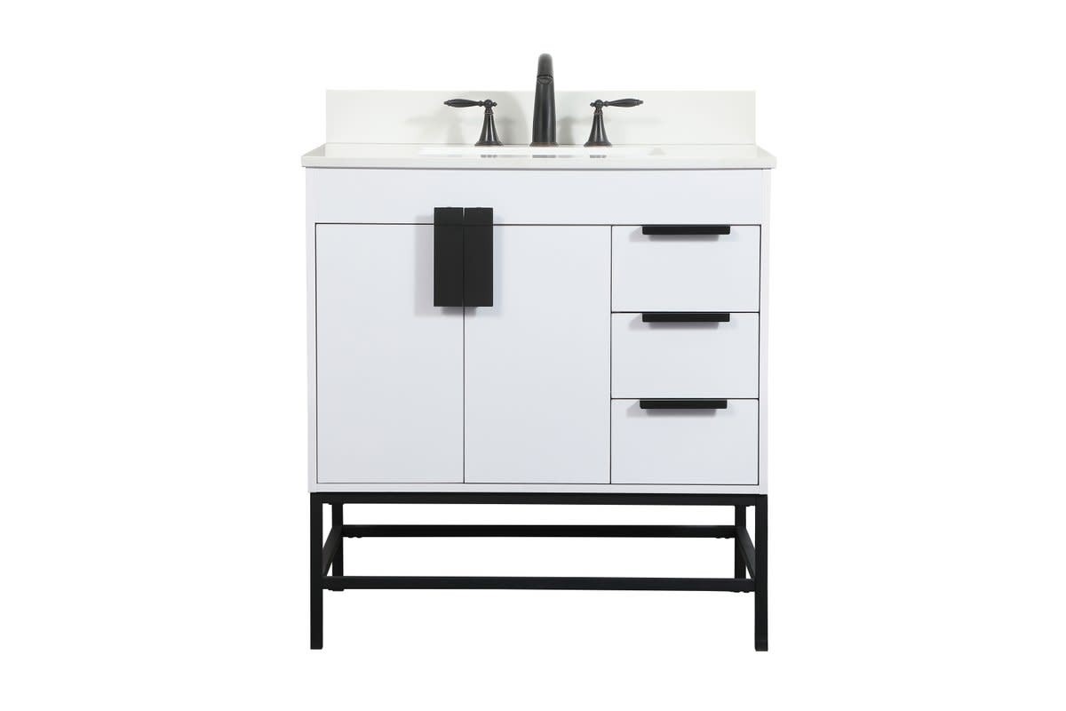 Elegant Lighting VF48832M-BS Eugene 32″ – White