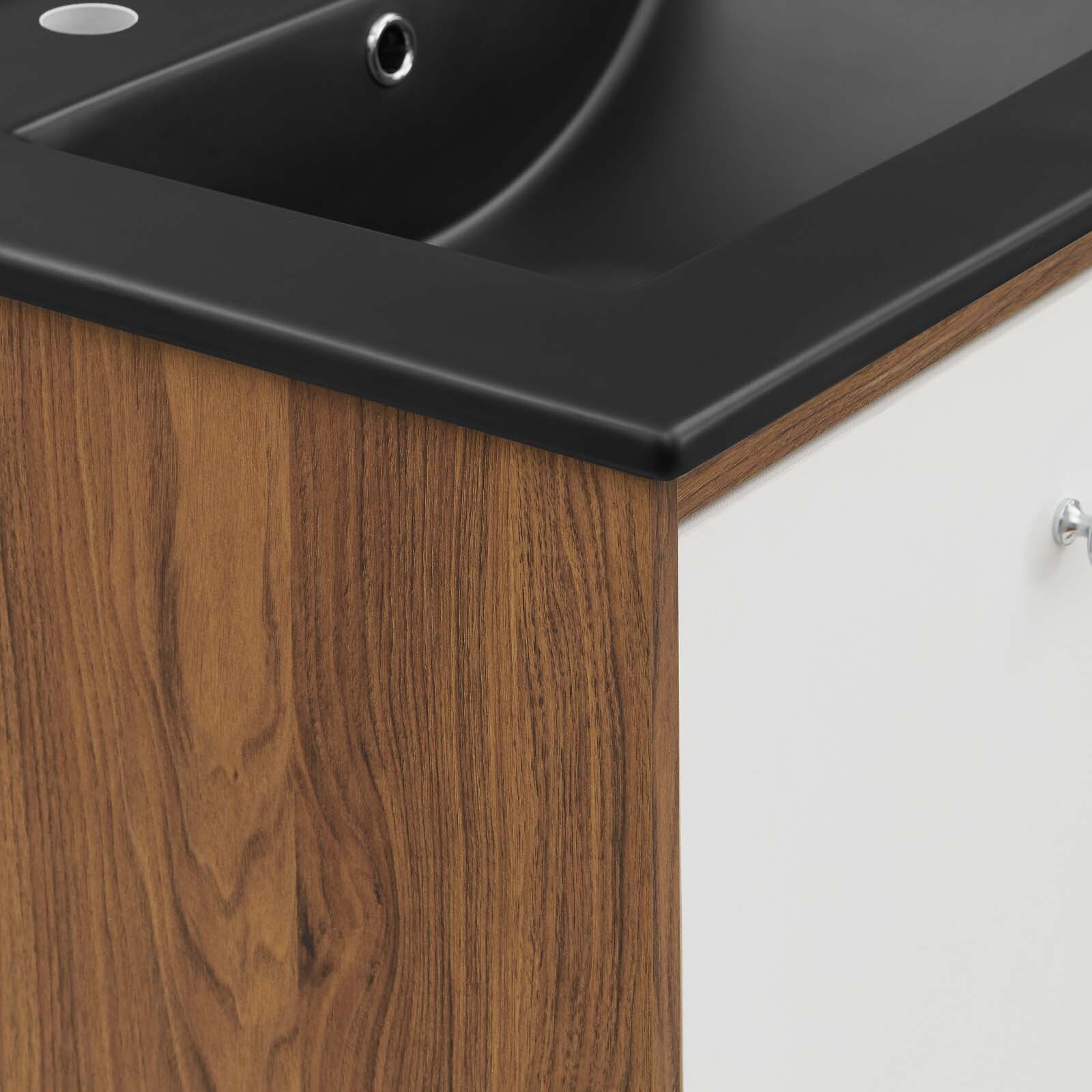 Modway Transmit 24″ Bathroom Vanity In White Black