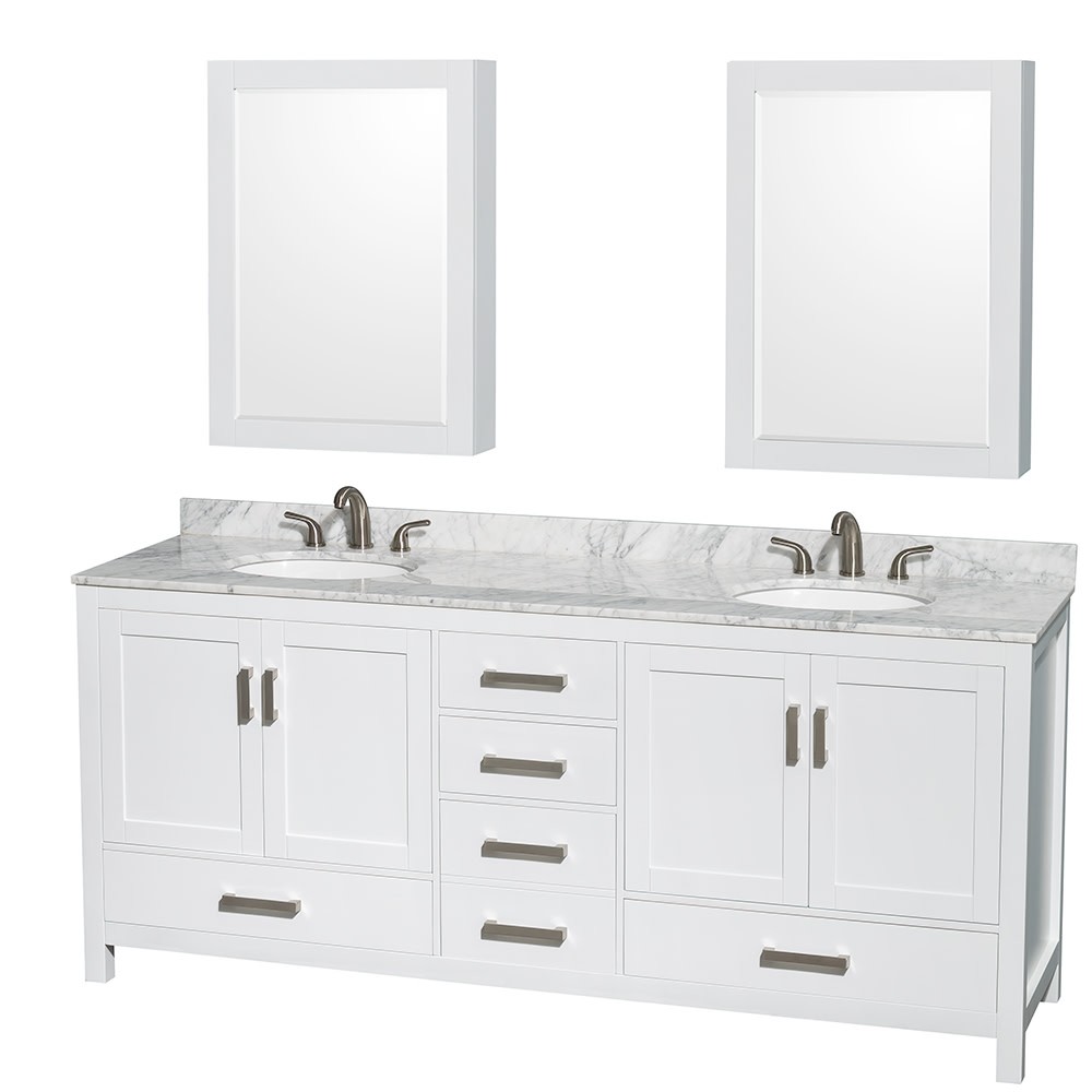 Wyndham Collection WCS141480DUNOMED Sheffield 80″ – Espresso / White Carrara