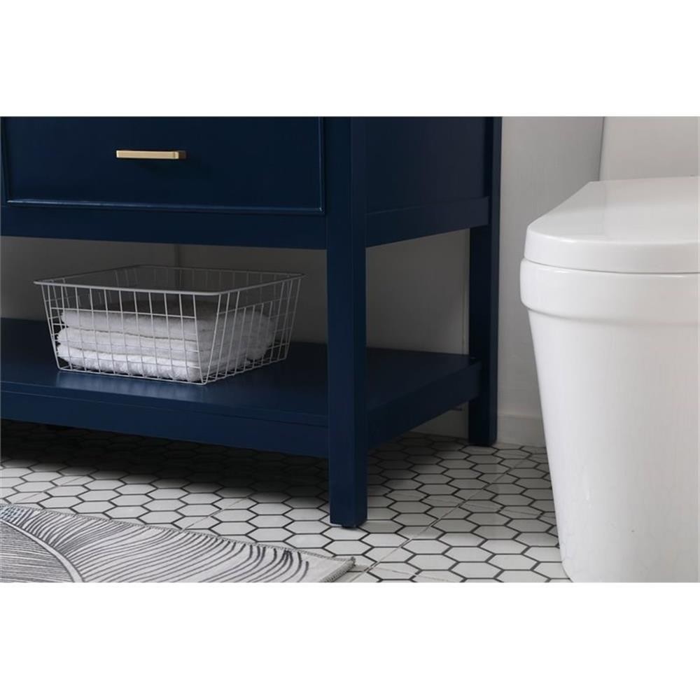 Elegant Decor Sinclaire 60″ Aluminum Alloy & MDF Double Bathroom Vanity in Blue