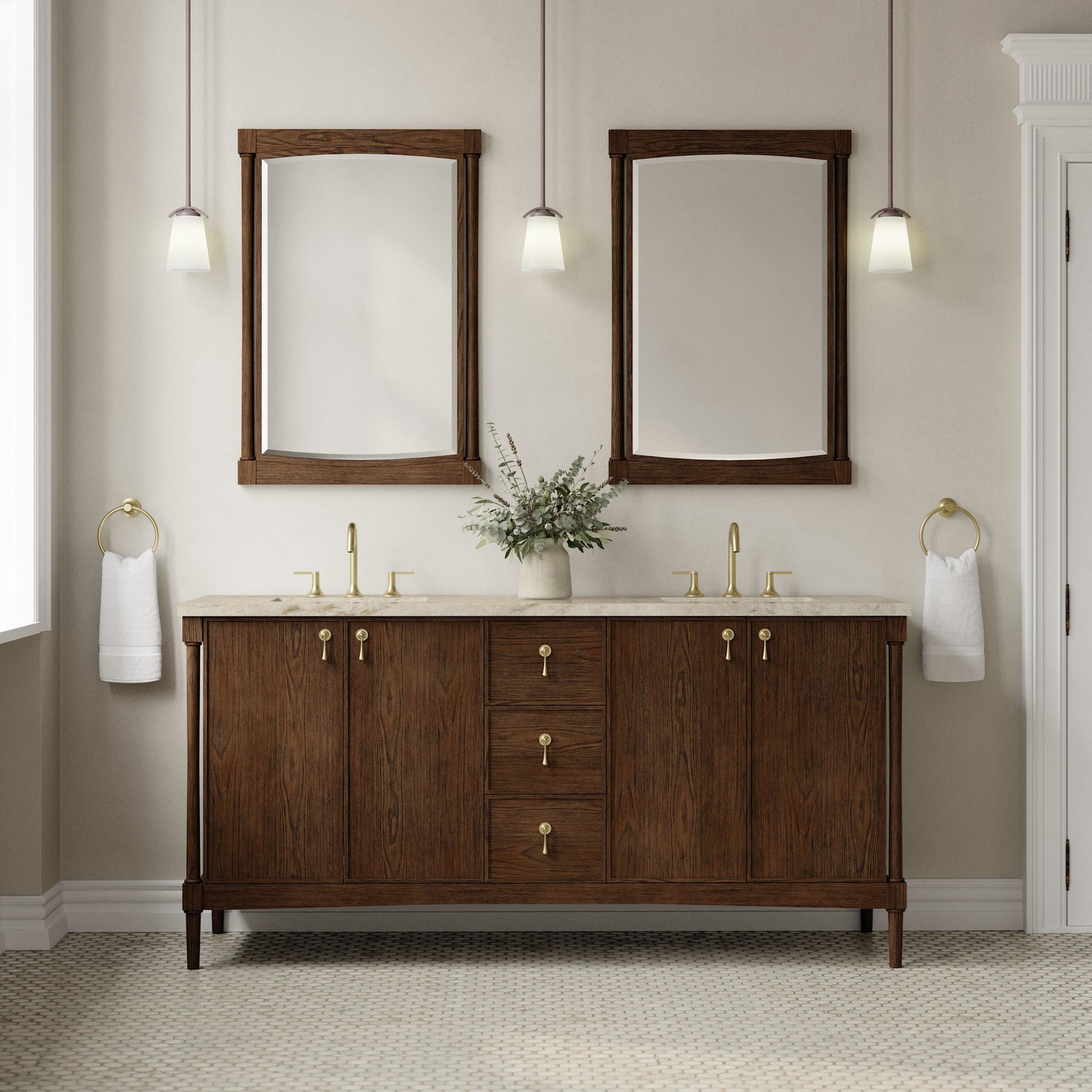 James Martin Vanities D680-V72-3TJR Kinnsden 72″ – Sable Oak
