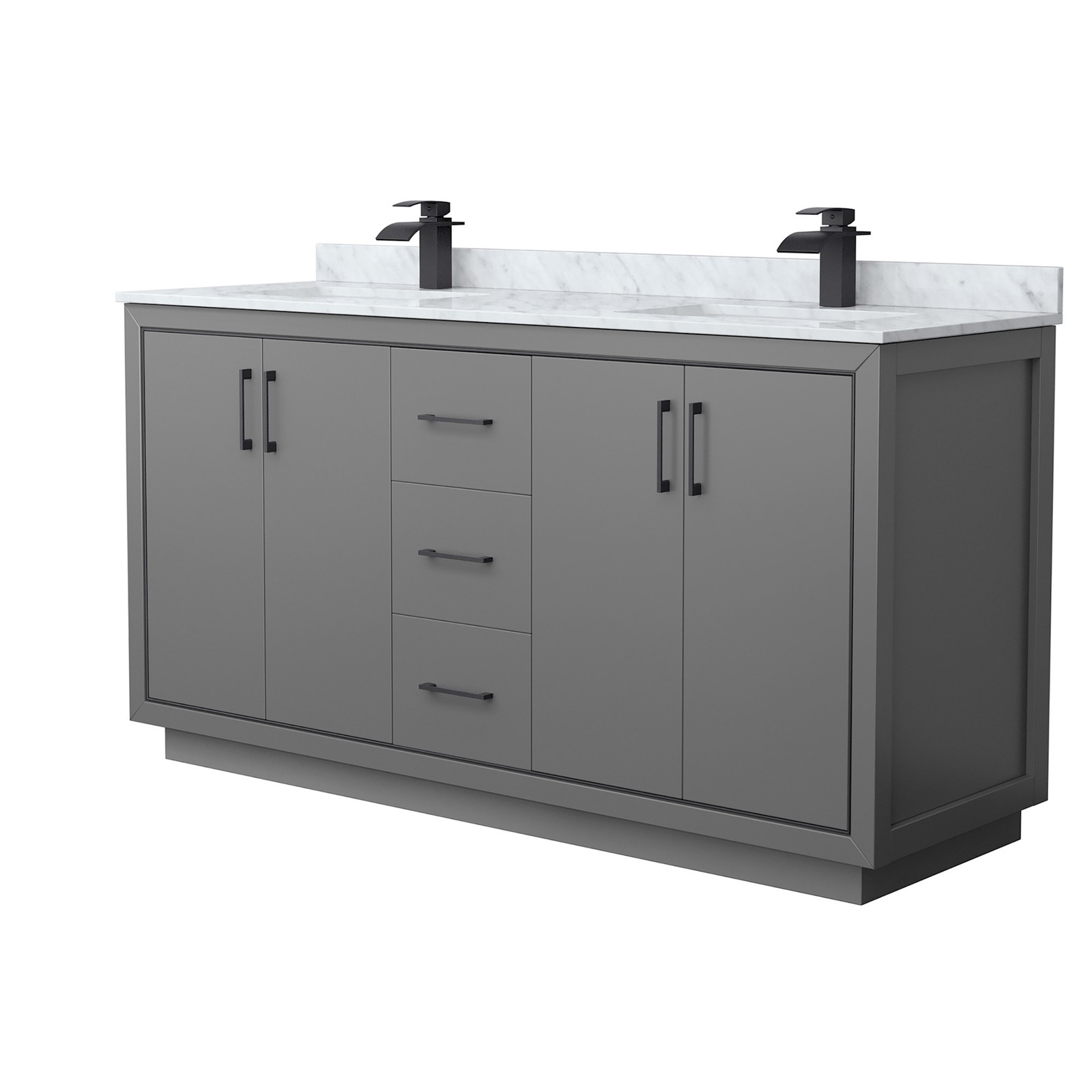 Wyndham Collection WCF1111-66D-NAT-MXX Icon 66″ – Dark Gray / Matte Black