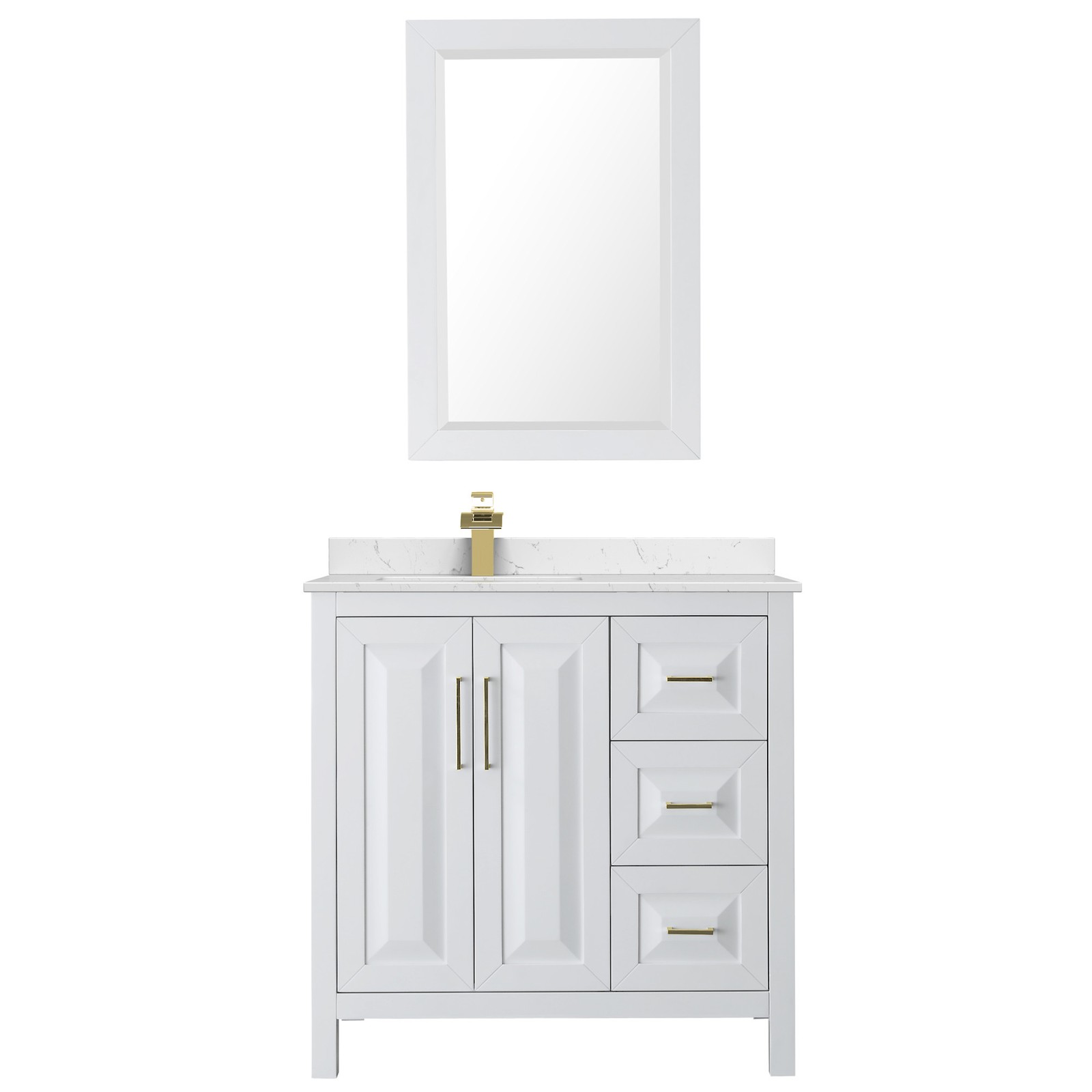 Wyndham Collection WCV252536S-Left-VCA-M24 Daria 36″ – Dark Espresso / White