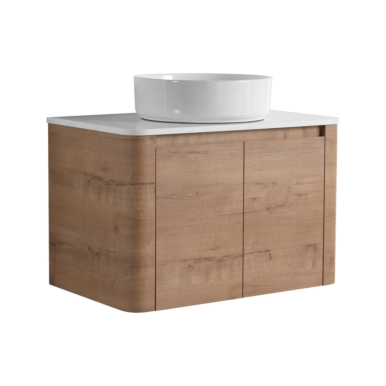 30″ Plywood Wall Mounted Bathroom Vanity W/ Ceramic Basin Top Soft-Close Door