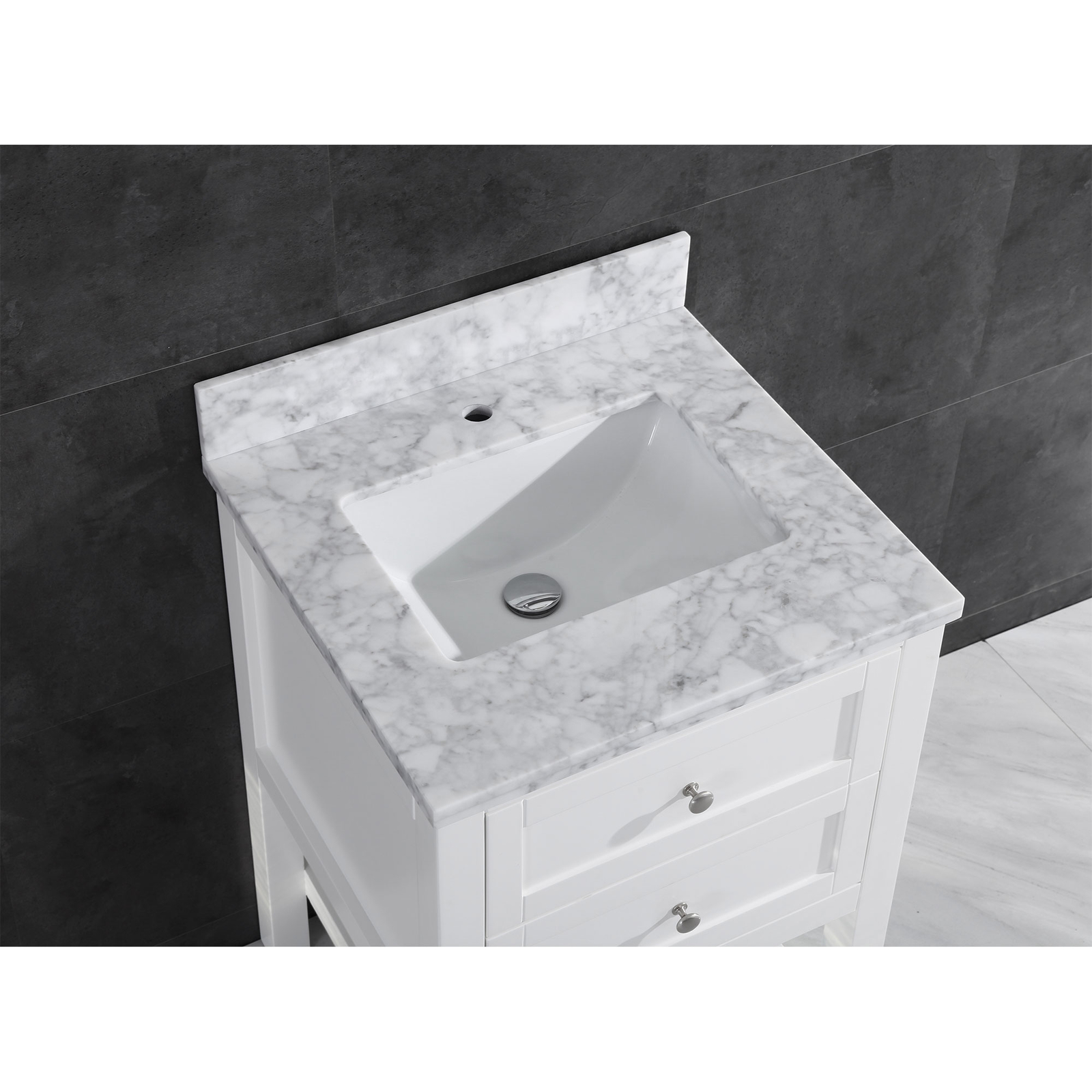 23.5″ Vanity Cabinet Set with Mirror White LV6-24W by LessCare