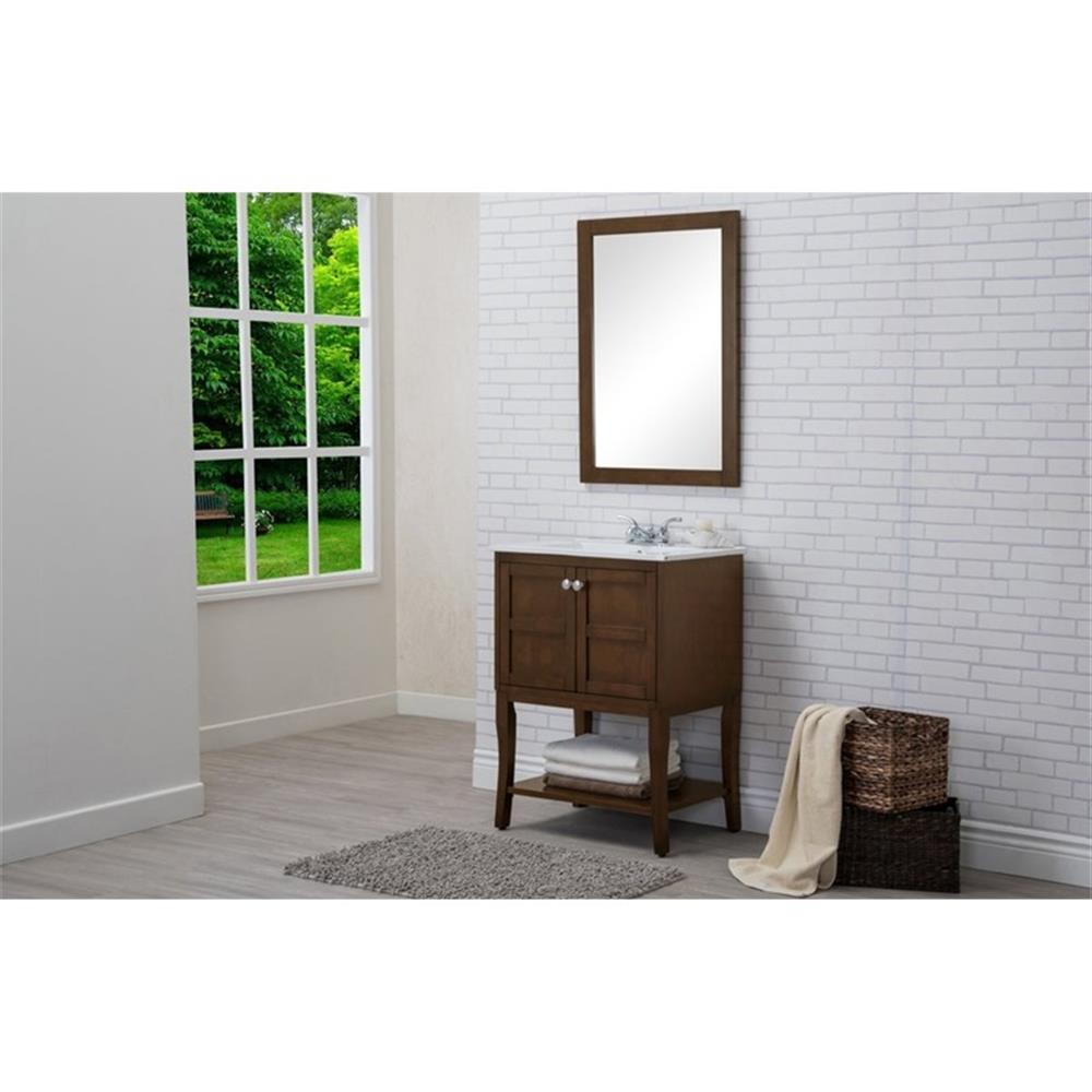 Elegant Decor Mason 24″ 2-Door Wood Single Bathroom Vanity in Antique Coffee