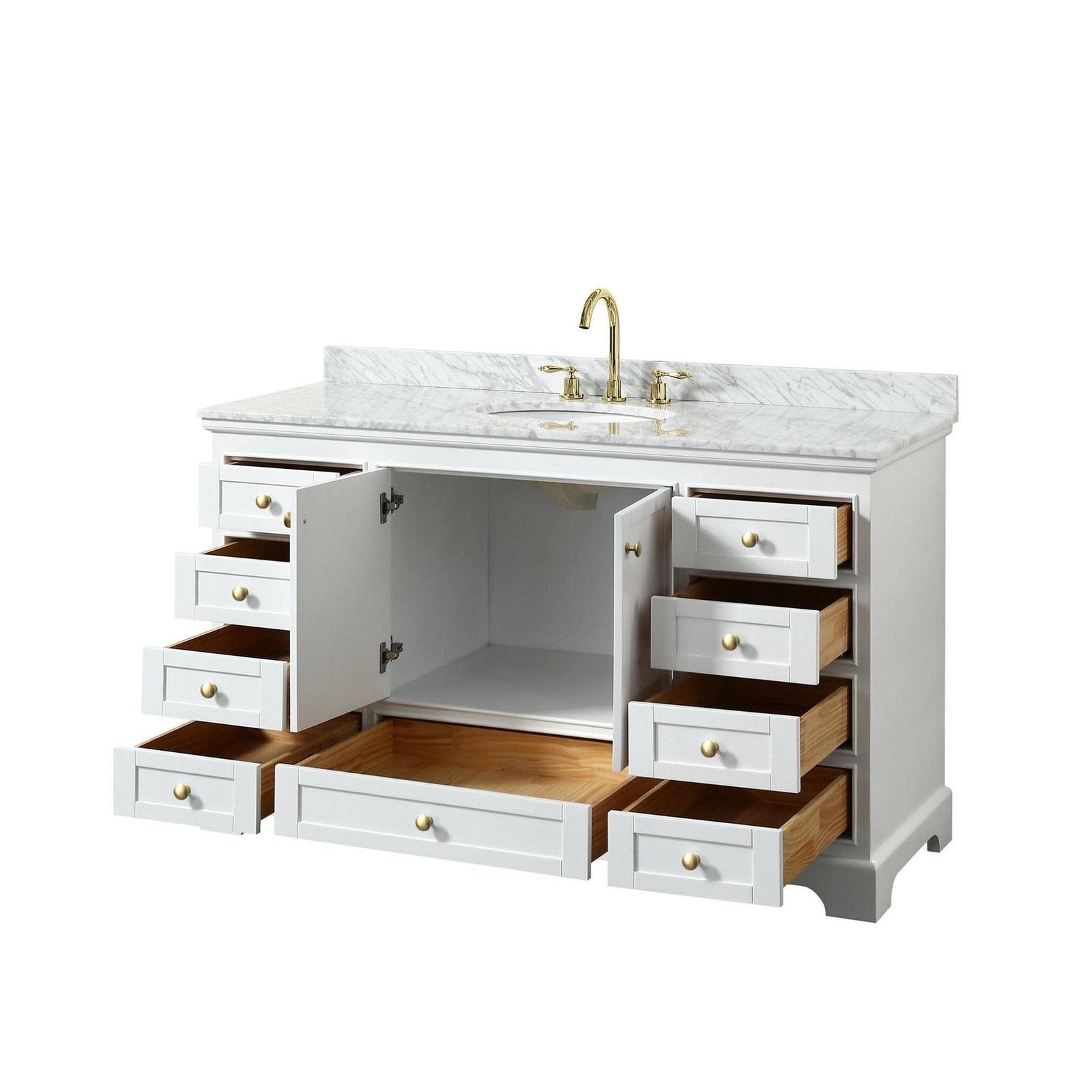 Wyndham Collection WCS202060SCMUNOMXX Deborah 60″ – White / White Carrara Marble