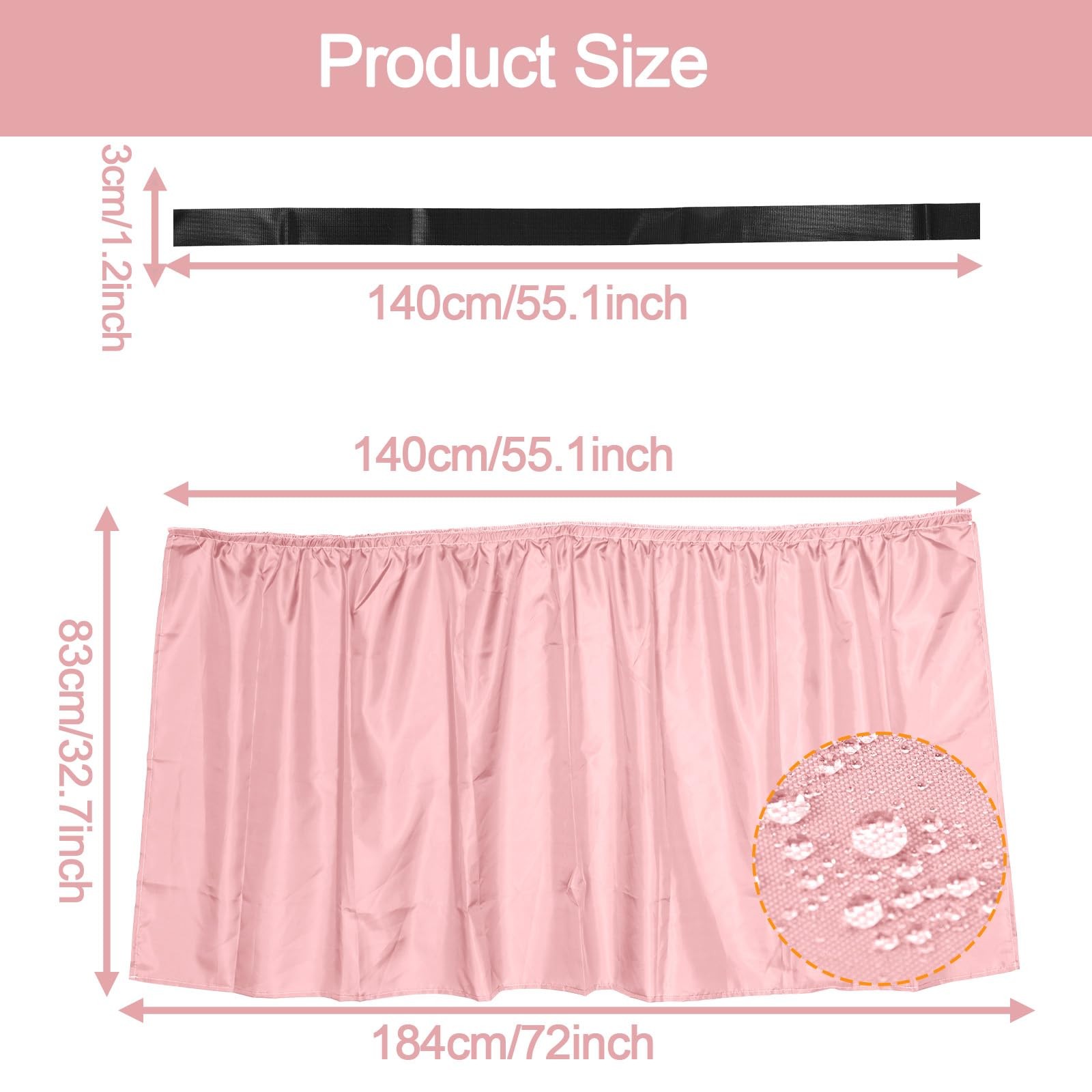 Sink Skirt for Bathroom, 32.7×55.1in Polyester Decorative Sink Curtain Bathro…