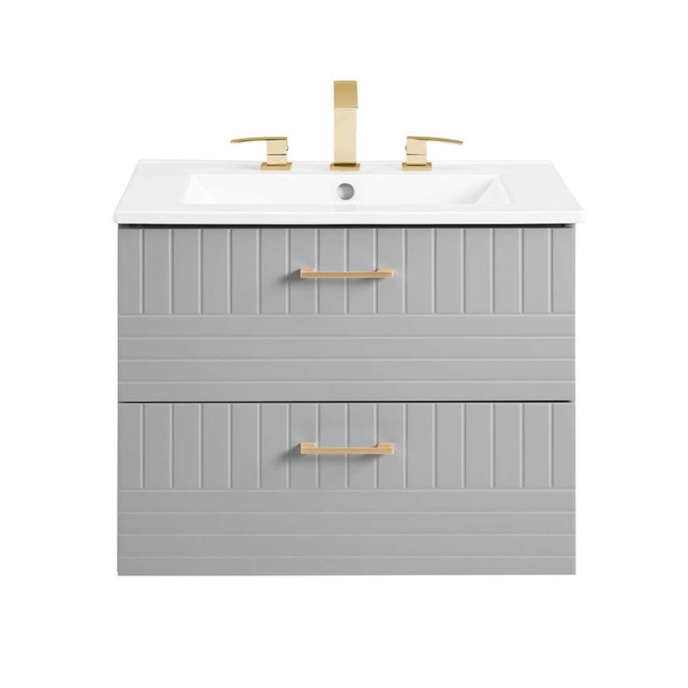 Modway Daybreak 24″ Modern Wood/Ceramic Bathroom Vanity in Light Gray/White