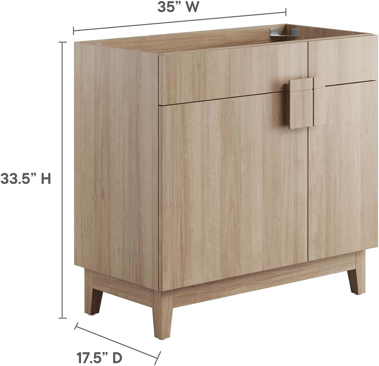 36″ Oak Bathroom Vanity Cabinet – Sink Basin Not Included, EEI-6400-OAK