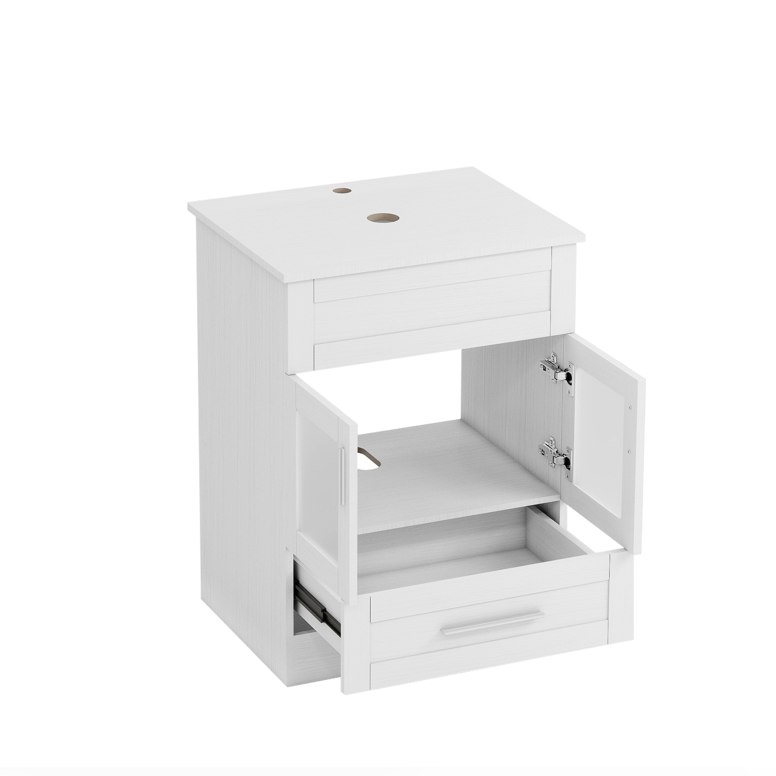 24″Bathroom Vanity All in One, Storage Cabinet, Mirror & Drawers