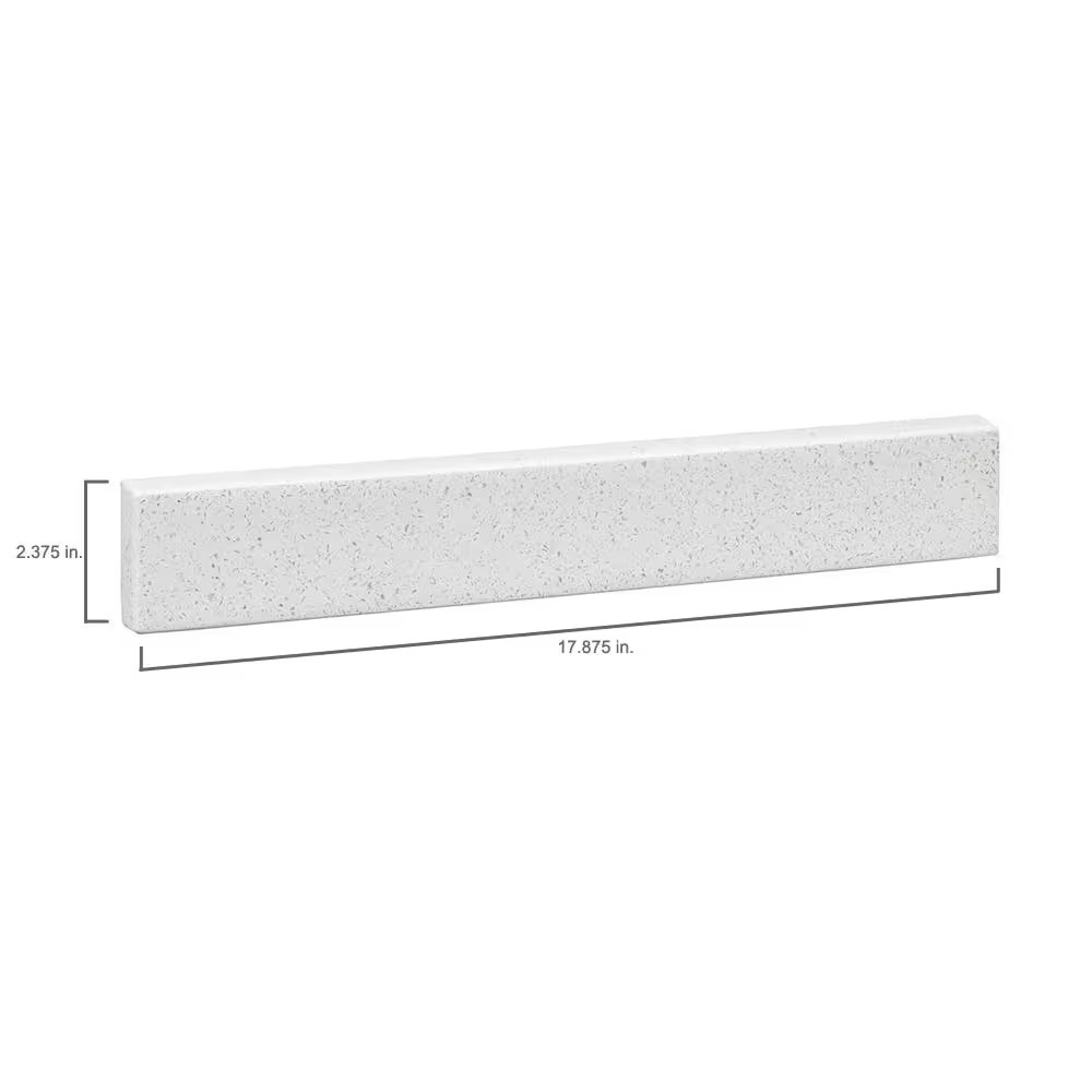 17.875 In. W Solid Surface Resin Vanity Sidesplash in Arctic Free Shipping New