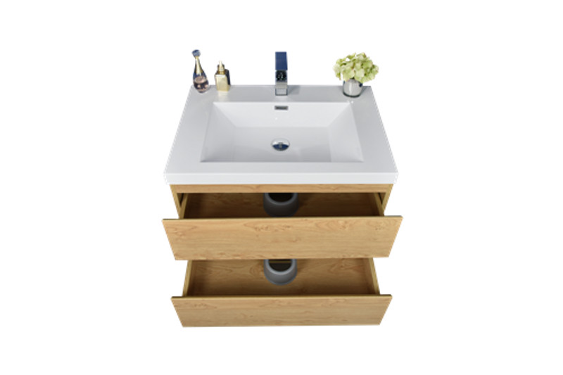 BOHEMIA LINA 30″ WALL MOUNTED BATH VANITY WITH REINFORCED ACRYLIC SINK MOB30