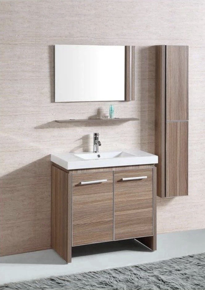 LEGION FURNITURE WTH0932 SINK VANITY W MIRROR SIDE CABINET LIGHT MAPLE