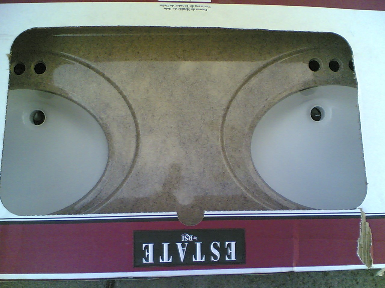 NIB ~ Nice Premium Imitated Granite Bathroom Vanity Top Double-Bowl SINK 61×22