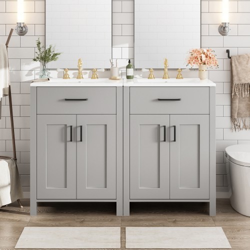 Durability And Stability Sink Vanity 48 inch Elegant Bathroom Cabinet With Sink