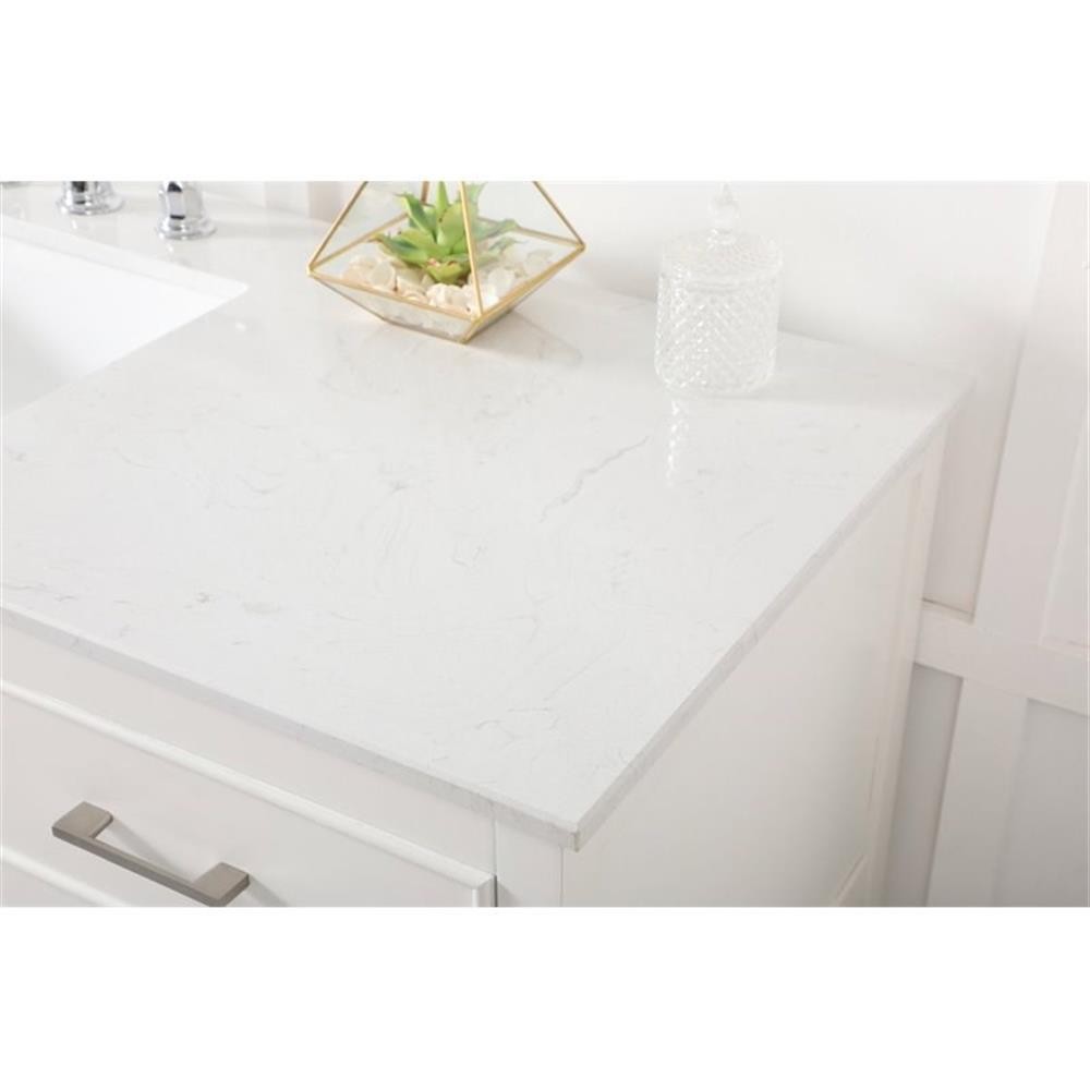 Elegant Decor Sinclaire 60″ Aluminum Alloy & MDF Single Bathroom Vanity in White