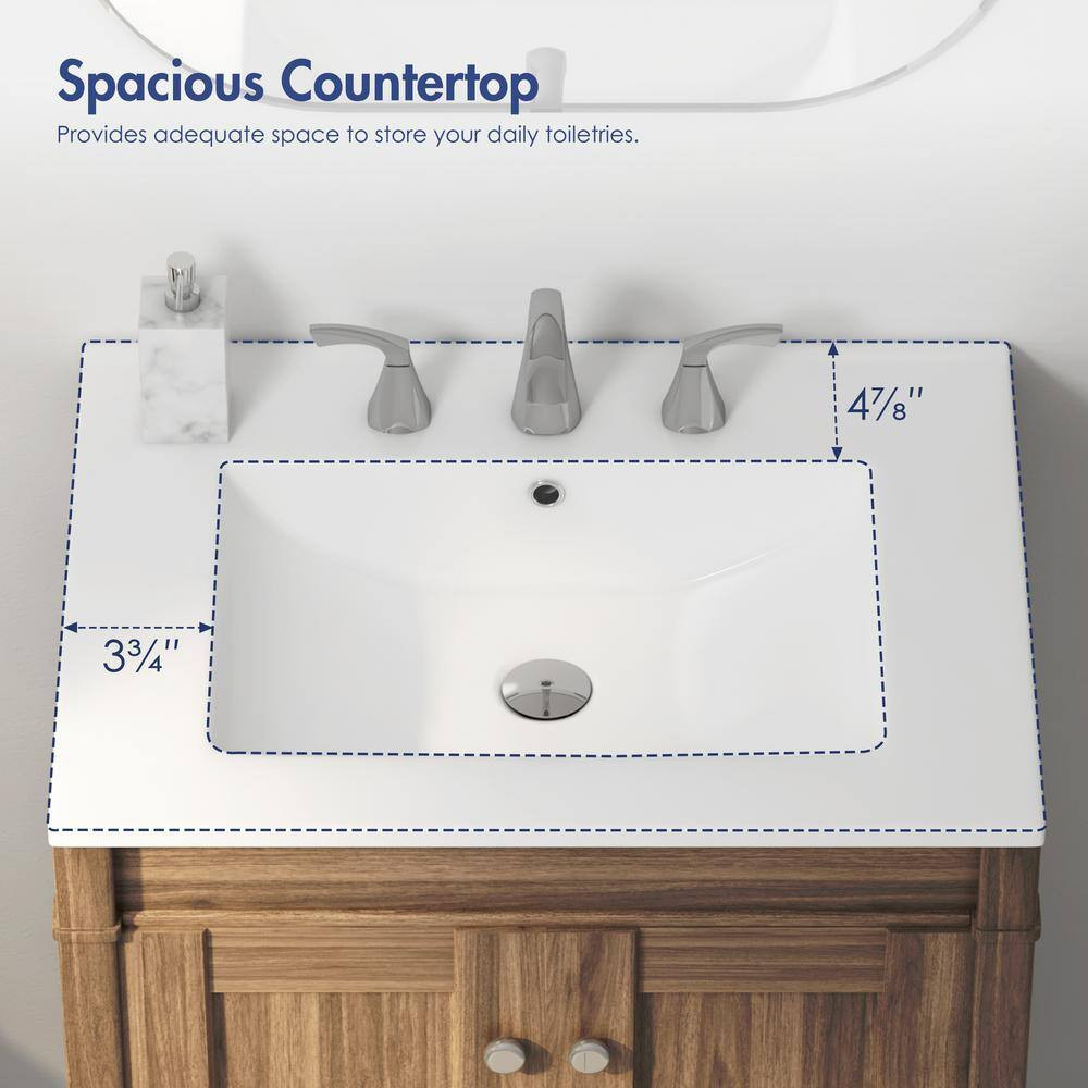 Tucson 24 In. W X 18 In. D Vitreous China Vanity Top in White with 3-Faucet Hole