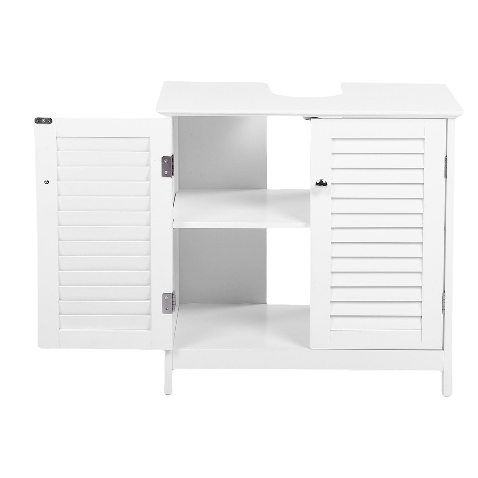 Bathroom Vessel Sink Vanity Storage Cabinet With 2 Doors Shelf White Furniture