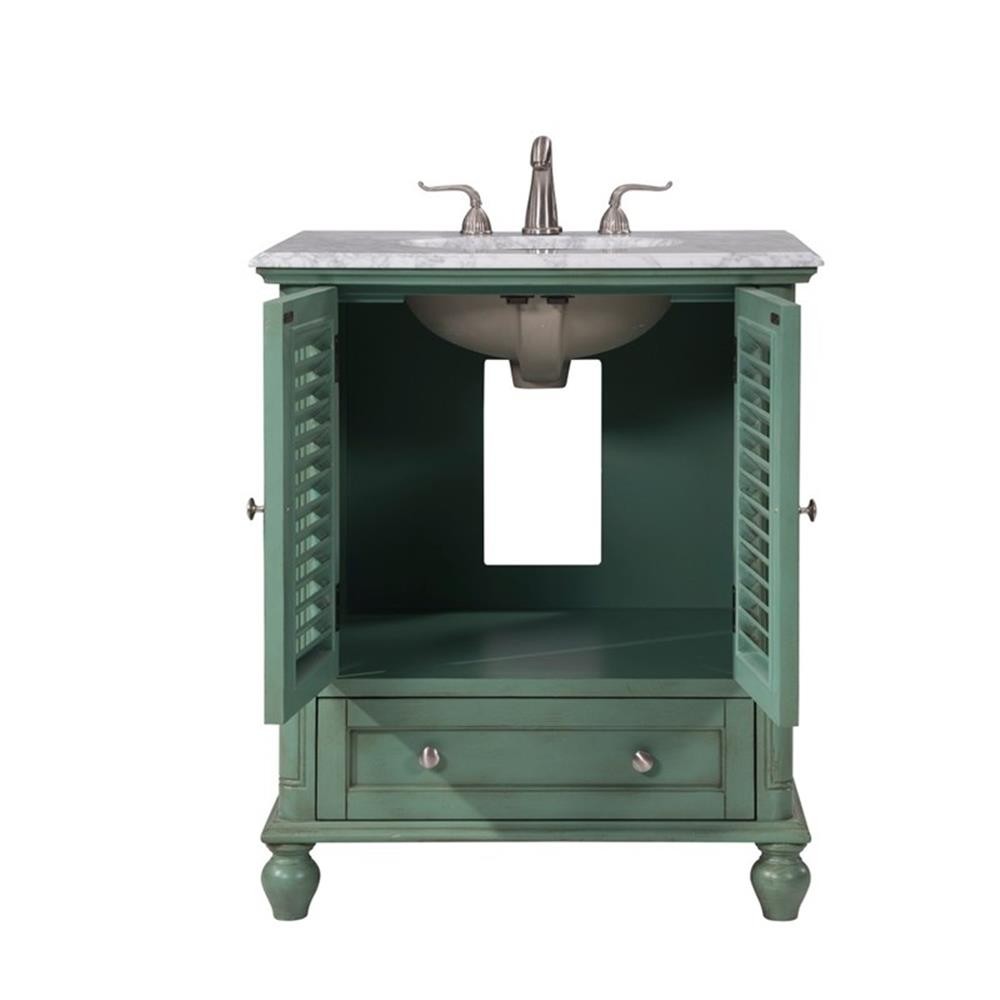 Elegant Decor Rhodes 30″ Wood Single Bathroom Vanity in Vintage Mint Green