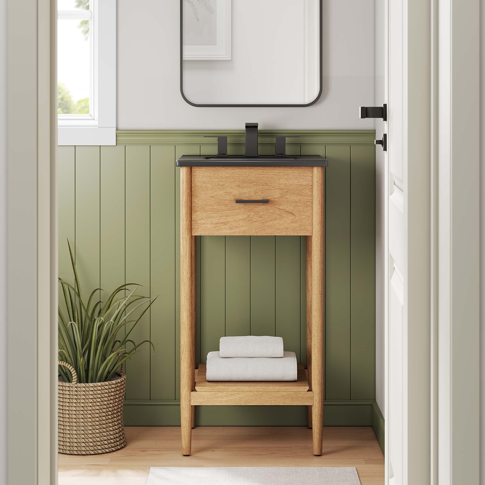 Zaire 18″ Bathroom Vanity in Natural Black