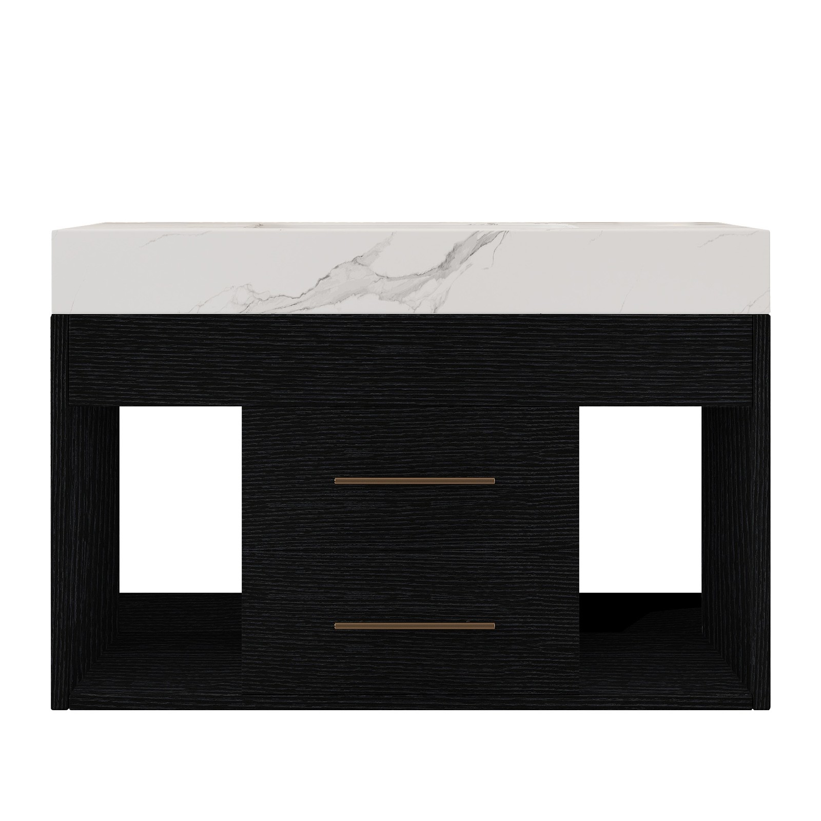 Modern Floating Bathroom Vanity Sintered Stone Top Ceramic Undermount Sink 29.9″