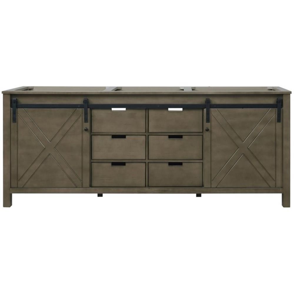 Lexora Home Marsyas 80″ Vanity Cabinet in Rustic Brown