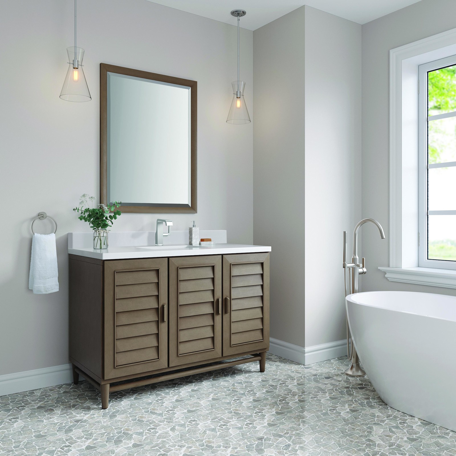 James Martin Vanities 620-V48-1WZ Portland 48″ Single Basin Wood – Wood