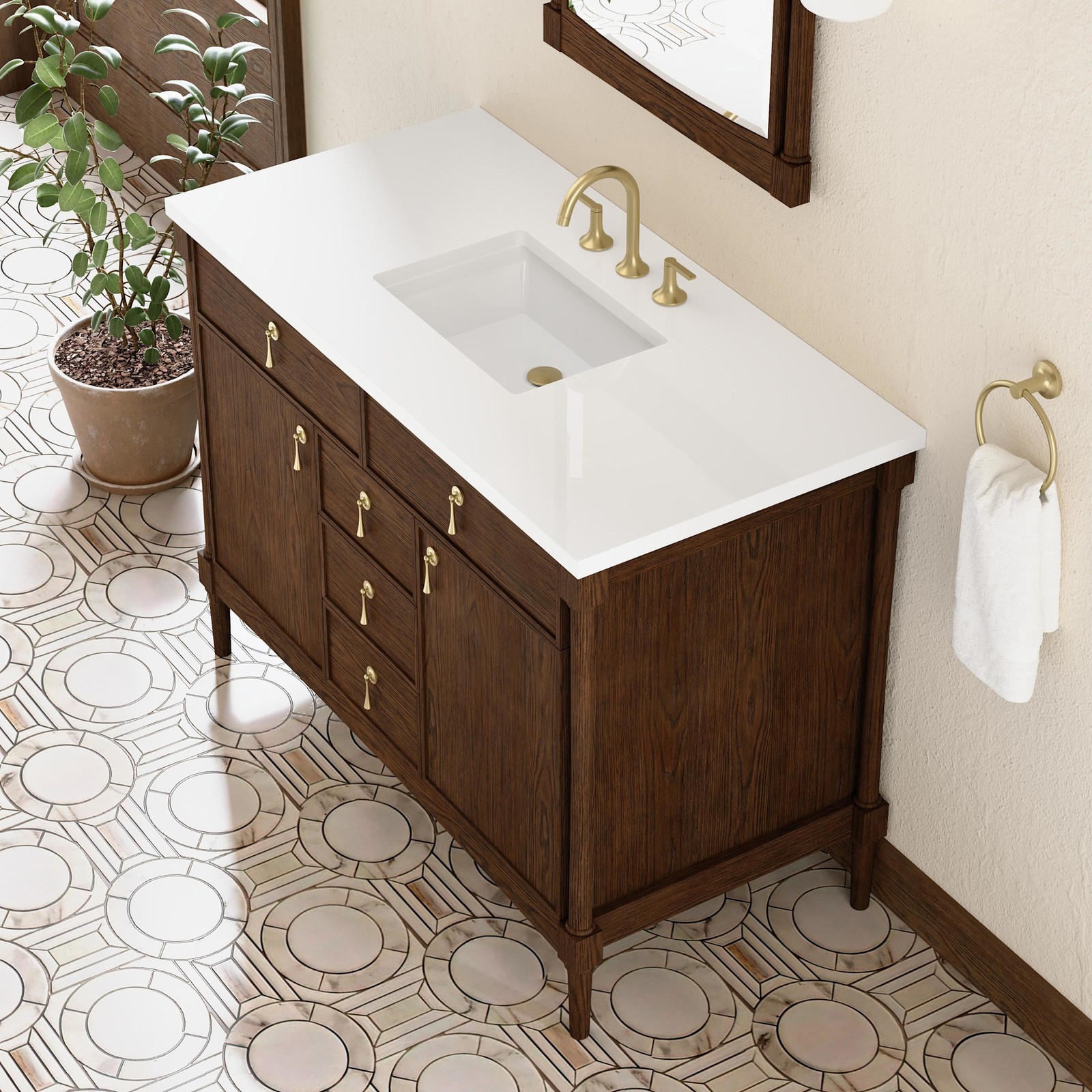 James Martin Vanities D680-V48-3WZ Kinnsden 48″ – Sable Oak
