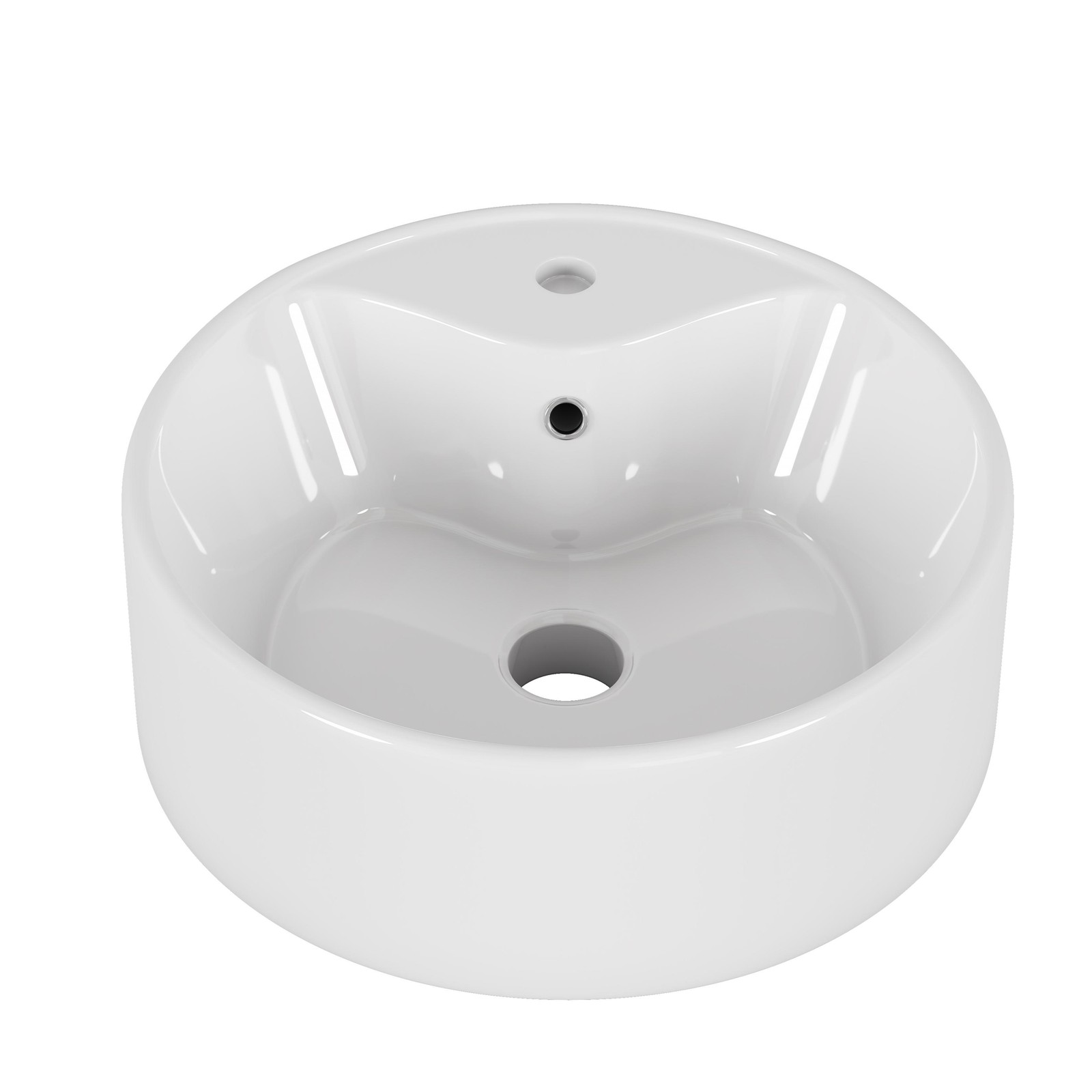Bathroom Vessel Sink 15.7″ x 5.7″ Round Bowl Sink, Bathroom Countertop Round W