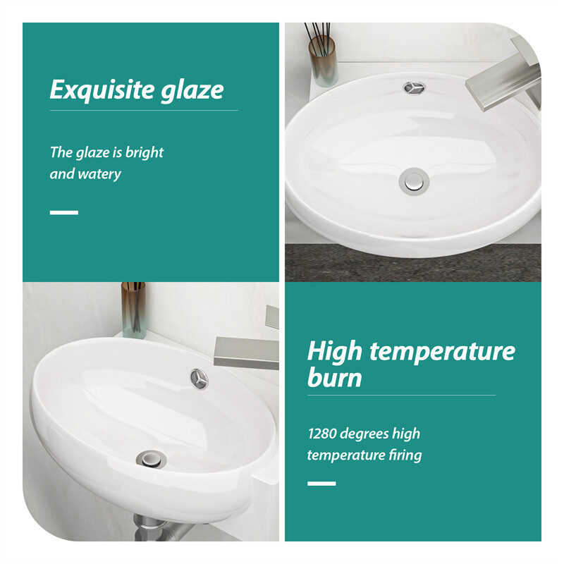 Small Wall Mount Vessel Sink Rectangle Sink White Ceramic Bathroom Sink-Right